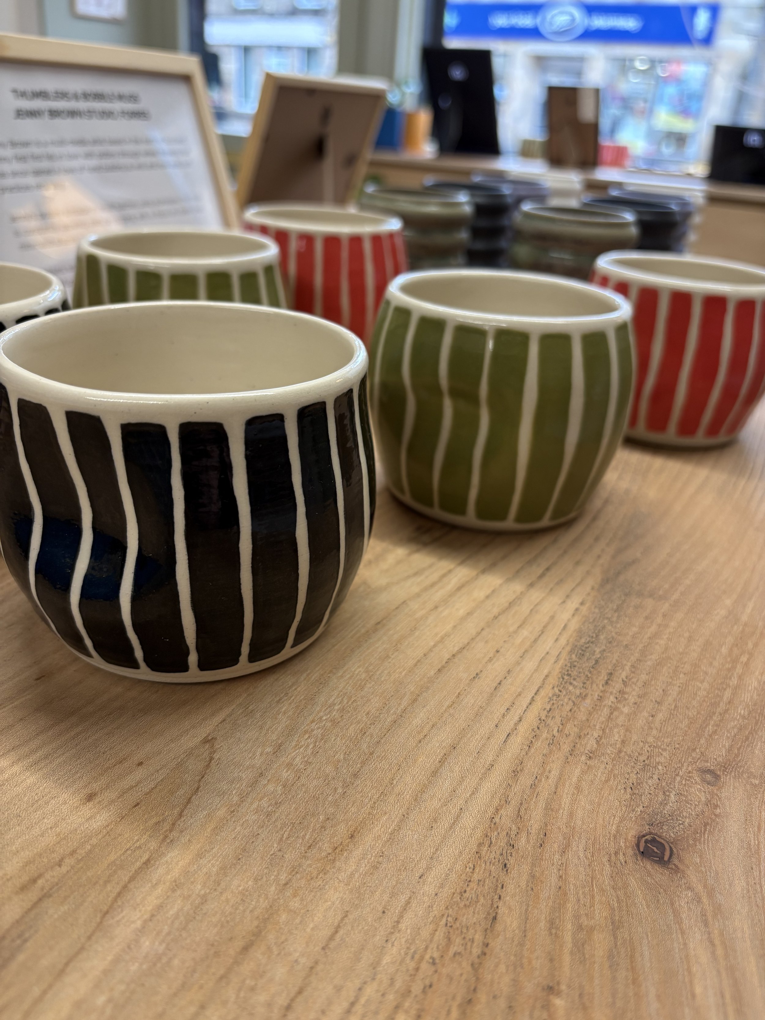 Striped Thumbler Made in Forres, Scotland