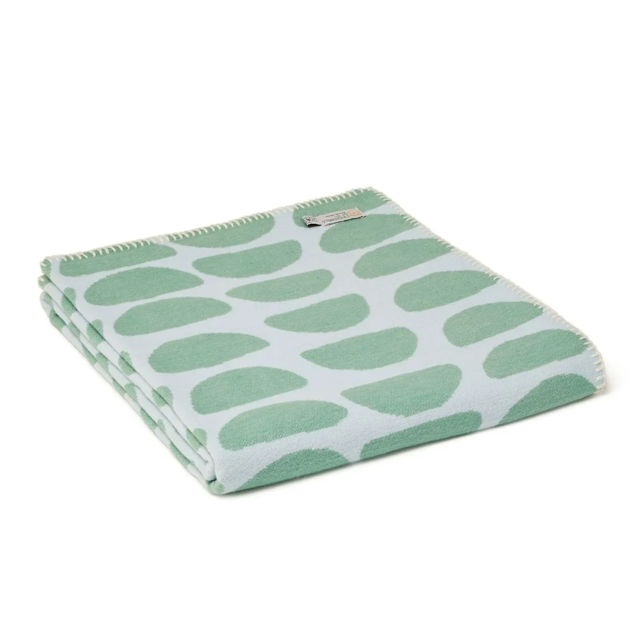 Cotton Knit Half Moon Throw - Green