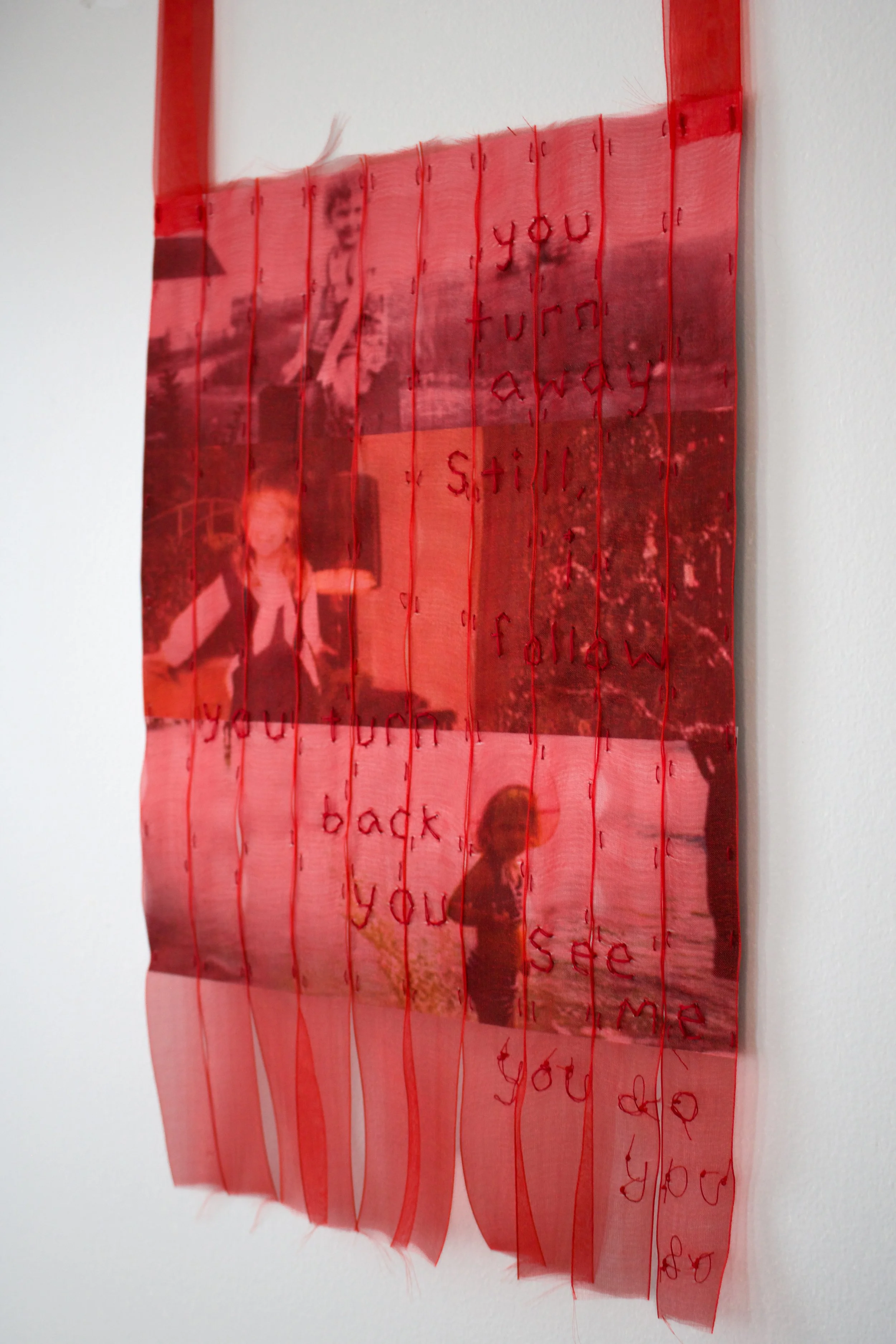 2025. "You do". Inkjet printed photos, ribbon, thread. Approx. 11 x 13 inches. Private Collection. 