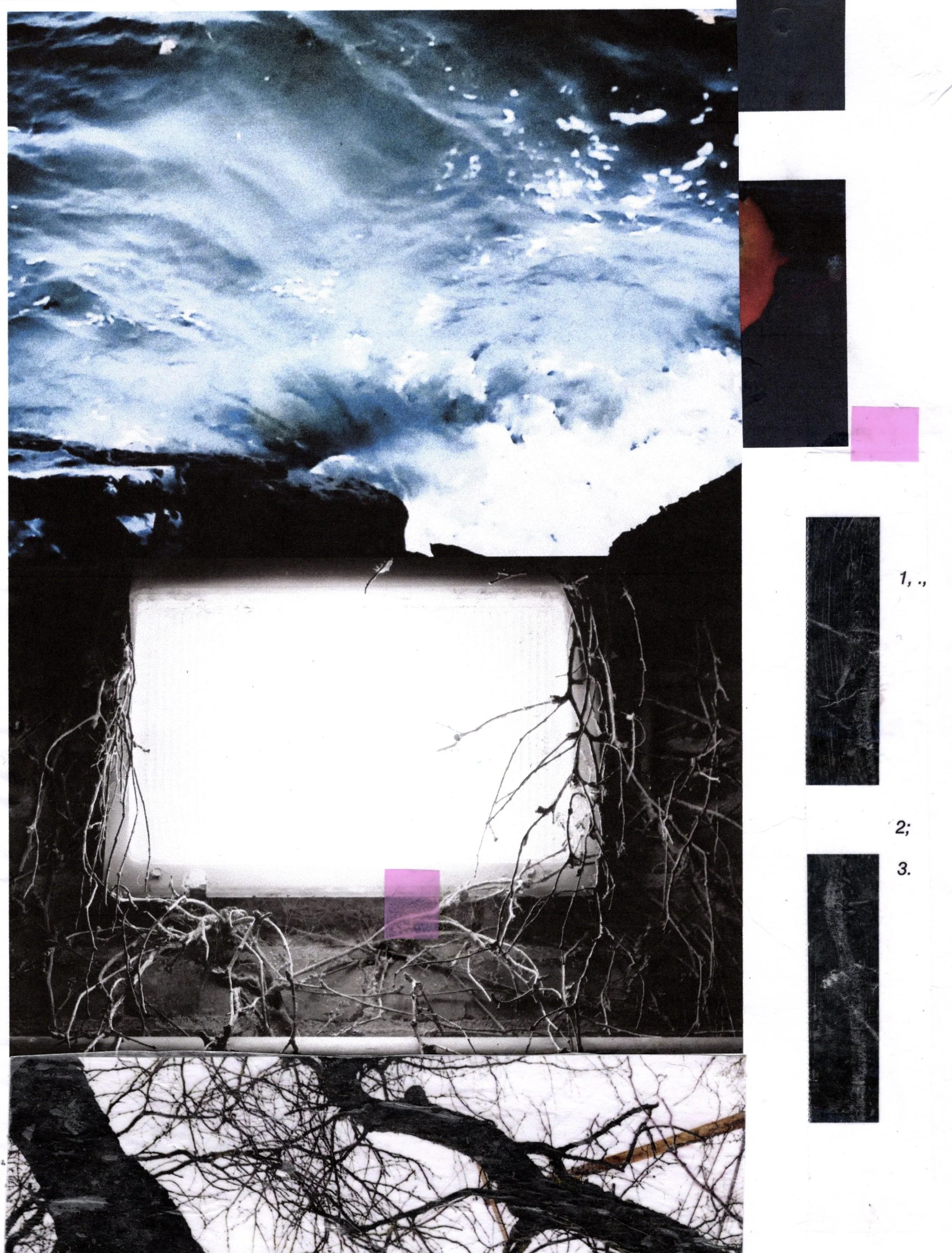 2023. Inkjet prints, wax paper, plastic. 8.5 x 11. Private collection.