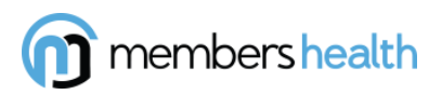 MembersHealth logo with a black and blue icon and text