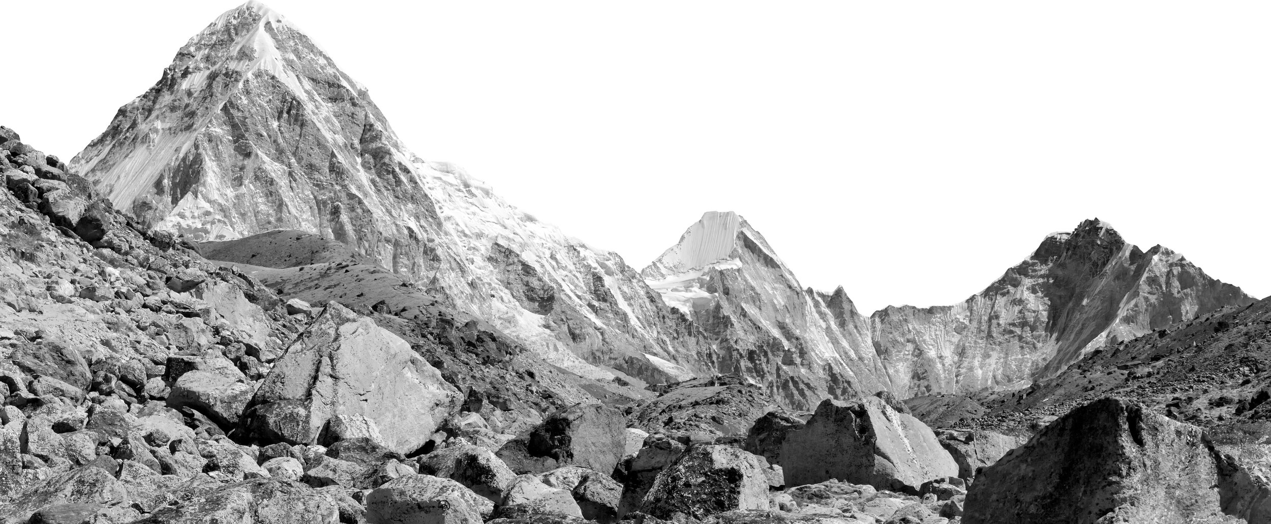 Imagen de una montaña en blanco y negro