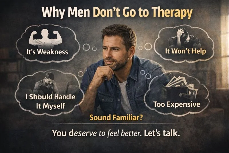 Why do men not go to therapy?