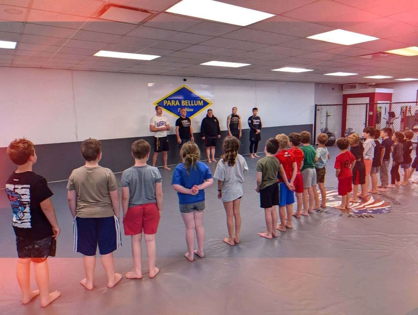 Our kids program is always growing and improving. Today we had 4 coaches leading 18 kids in our younger class and 14 kids in our older kids' class. Tuesdays and Thursdays are for burning that summer energy and choking our friends. 
Come try your fir