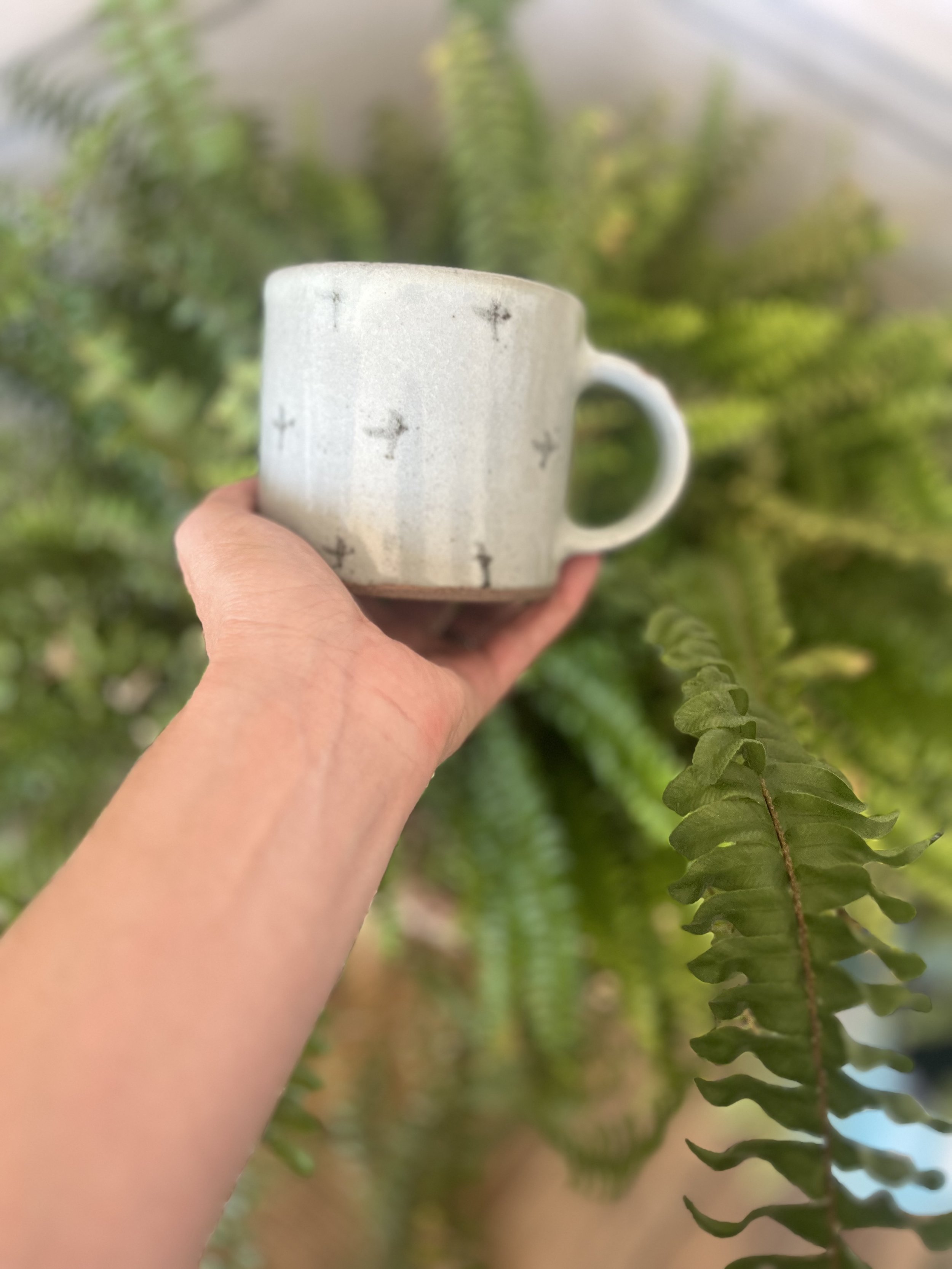 mug ceramic glaze handmade sturdy crafted light celadon jynsym ong decorated tea coffee drinks