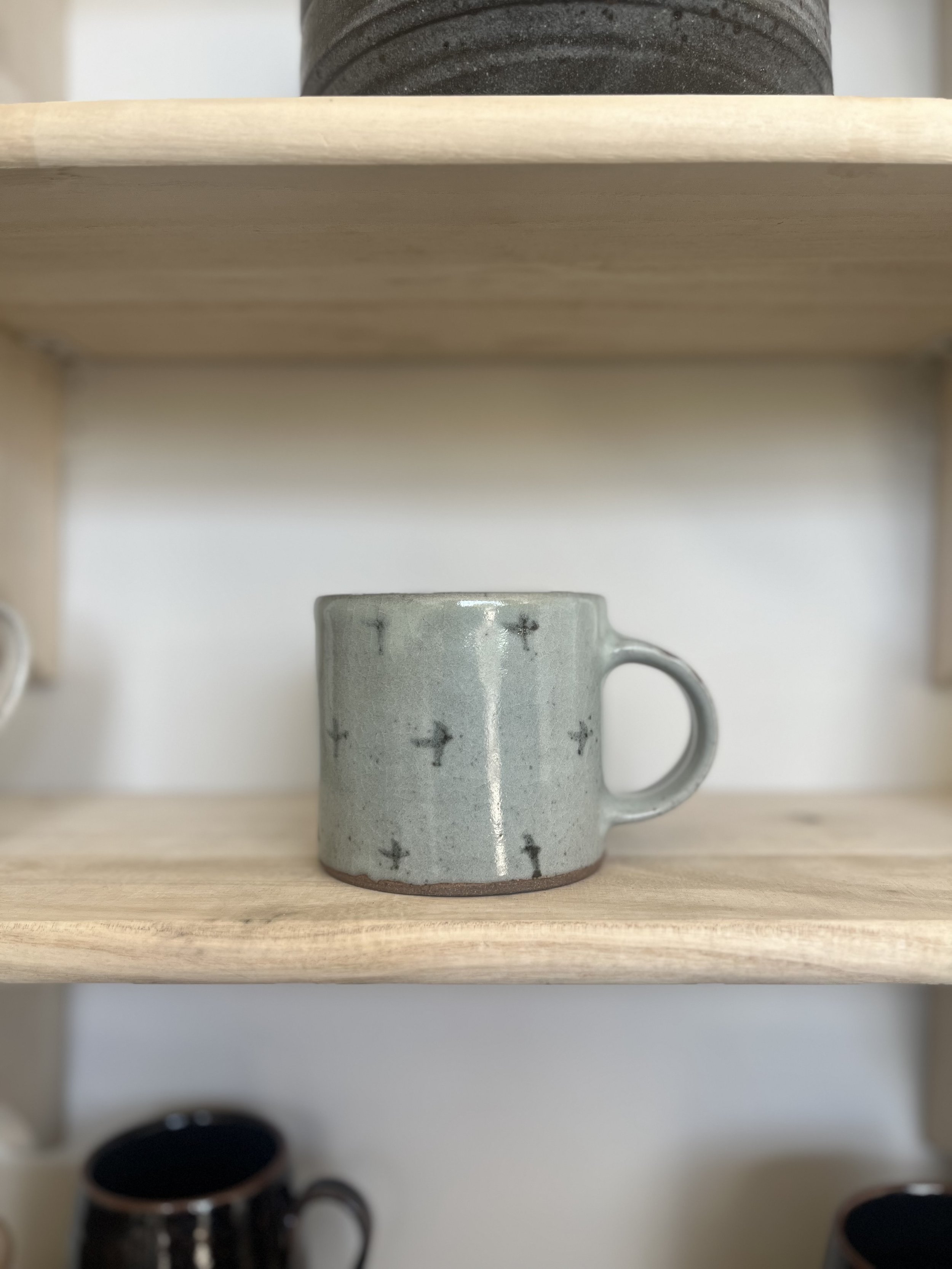 mug ceramic glaze handmade sturdy crafted light celadon jynsym ong decorated tea coffee drinks