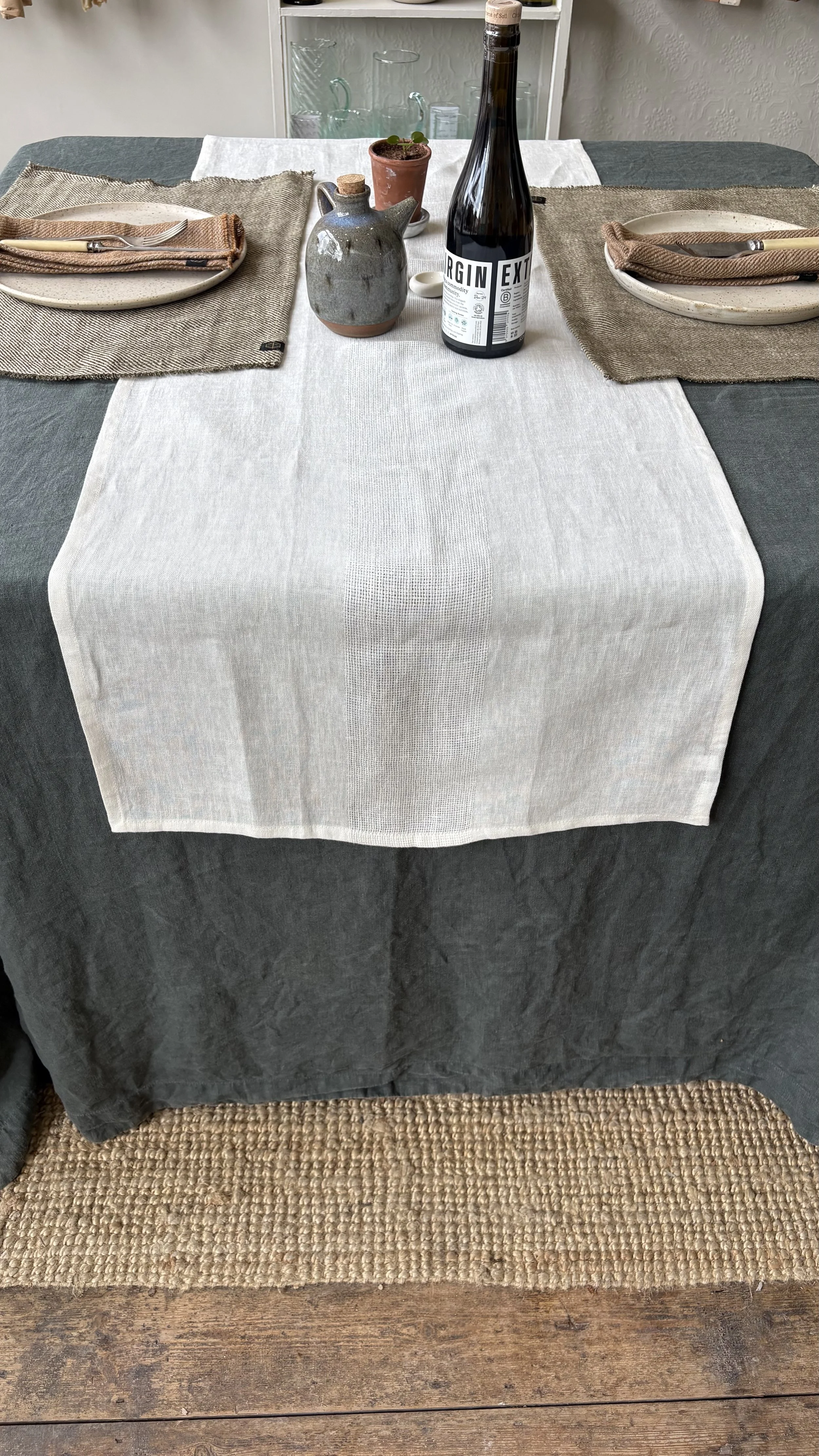 White Linen Runner
