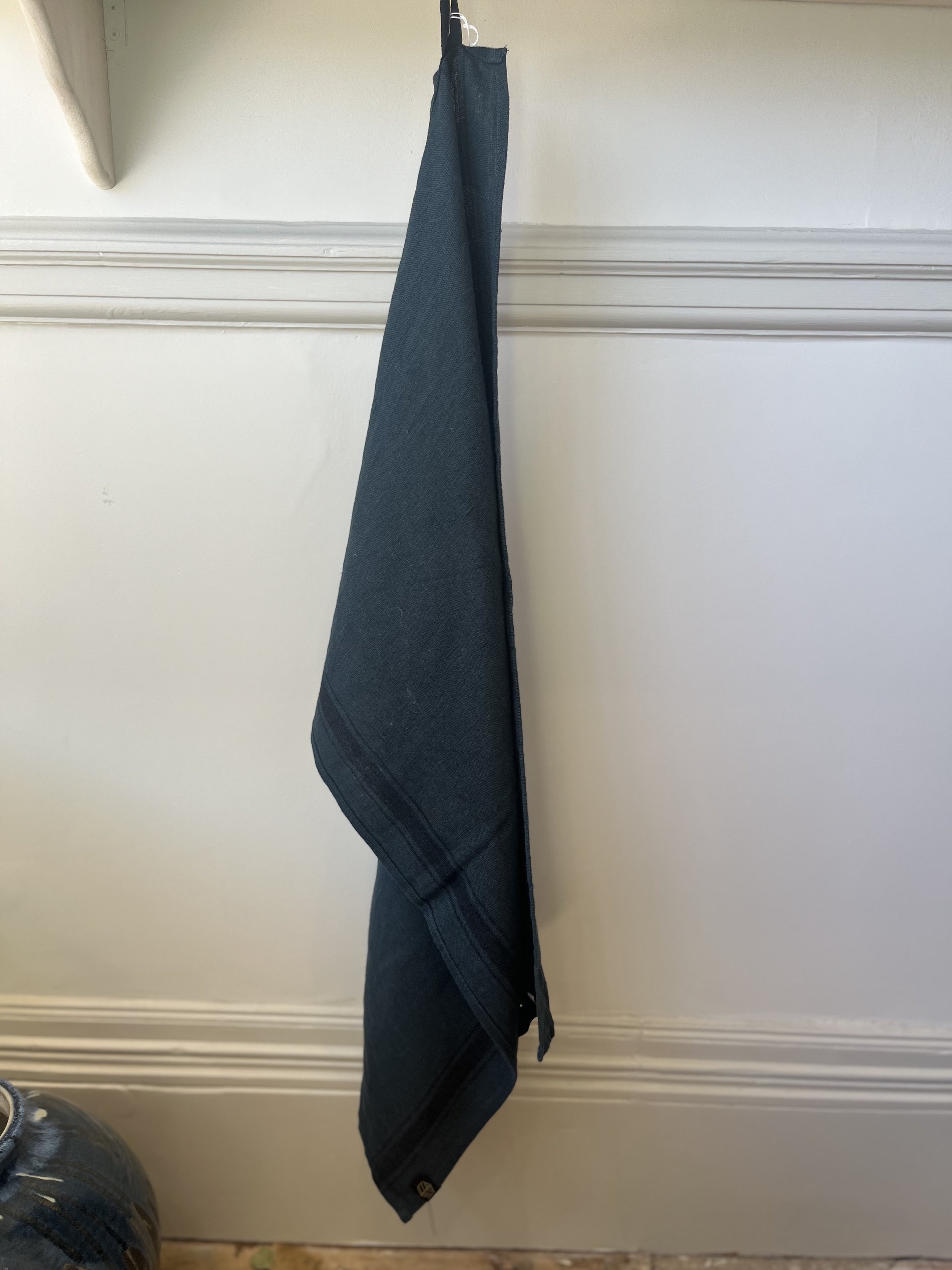French linen teatowel cloth quality kitchen towel colour Haomy darkest green sustainable