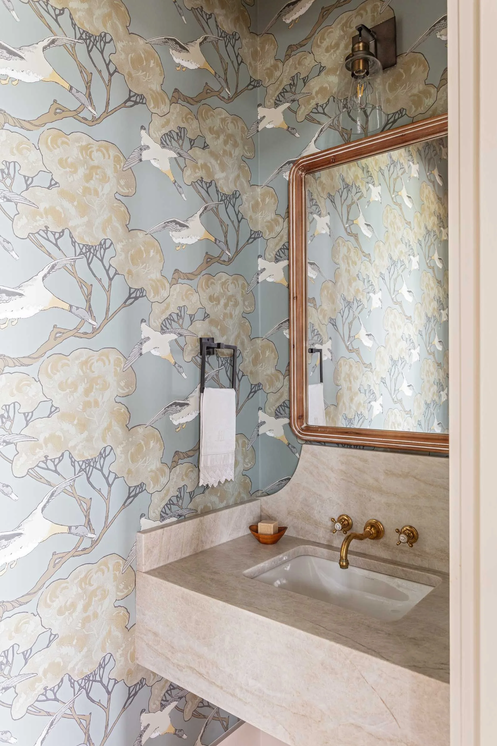 custom-stone-powder-room-sink-lee-jofa-flying-ducks-wallpaper.jpg
