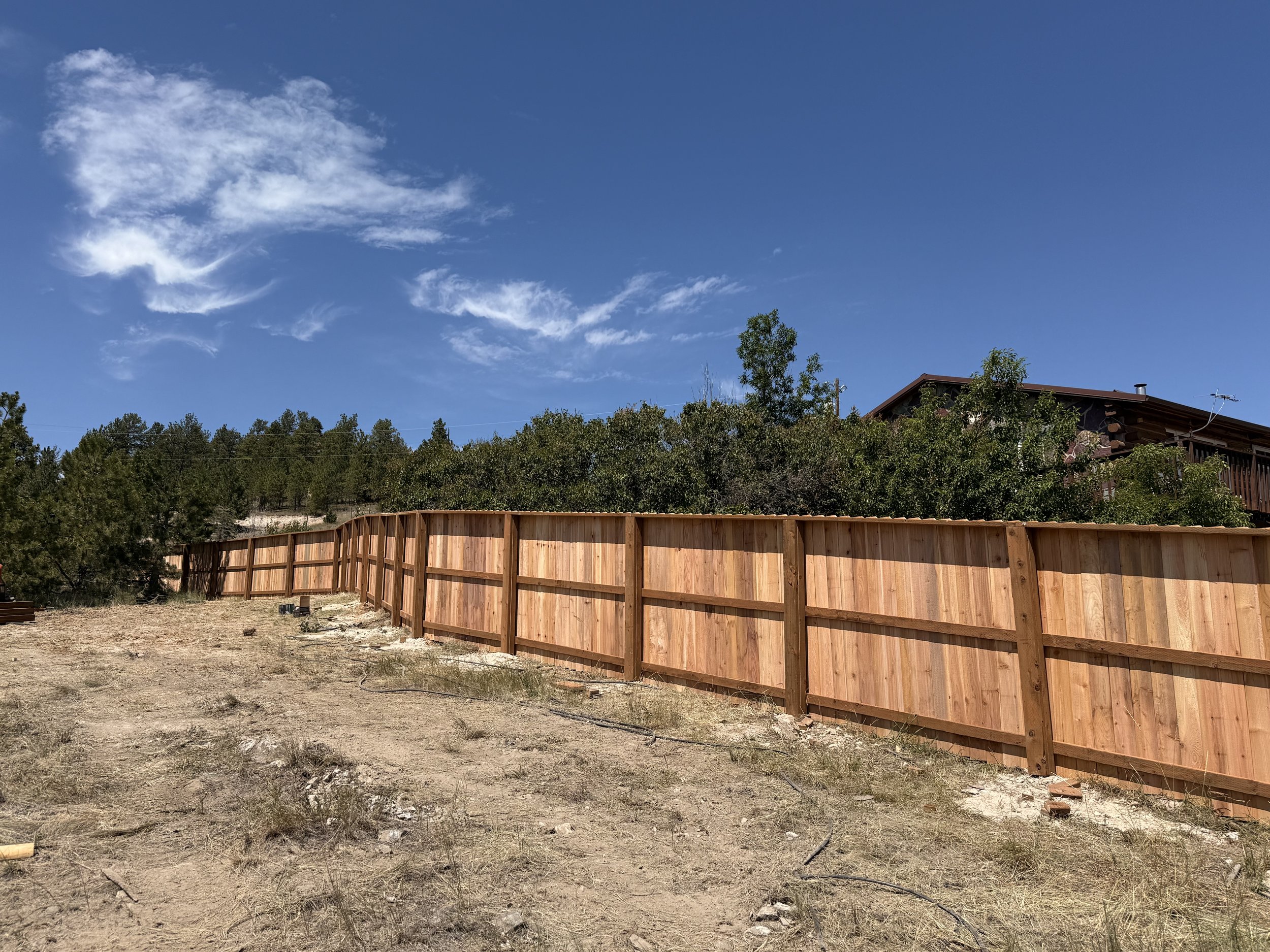 Cedar privacy fence