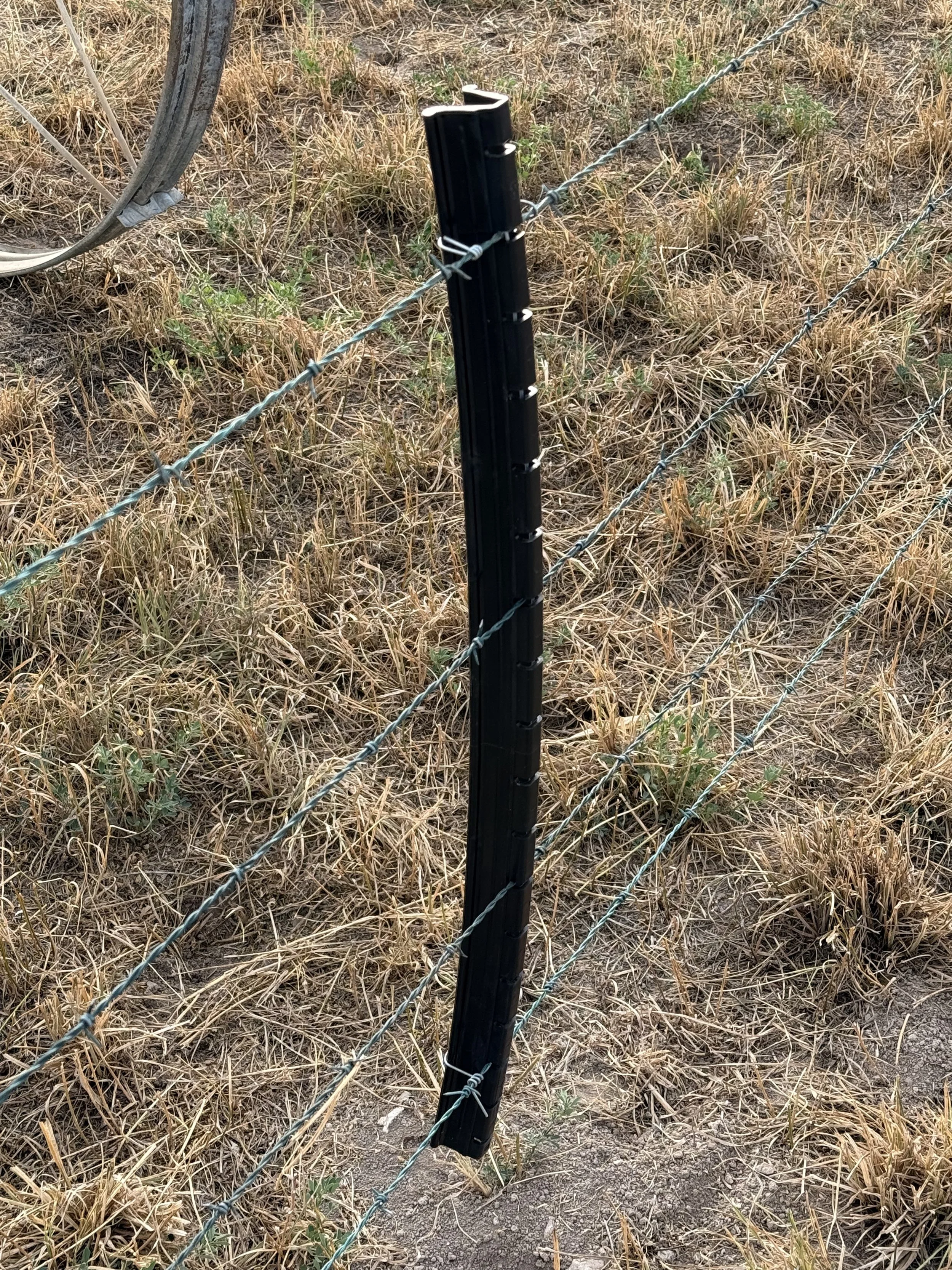 Plastic stay on high tensile barb wire