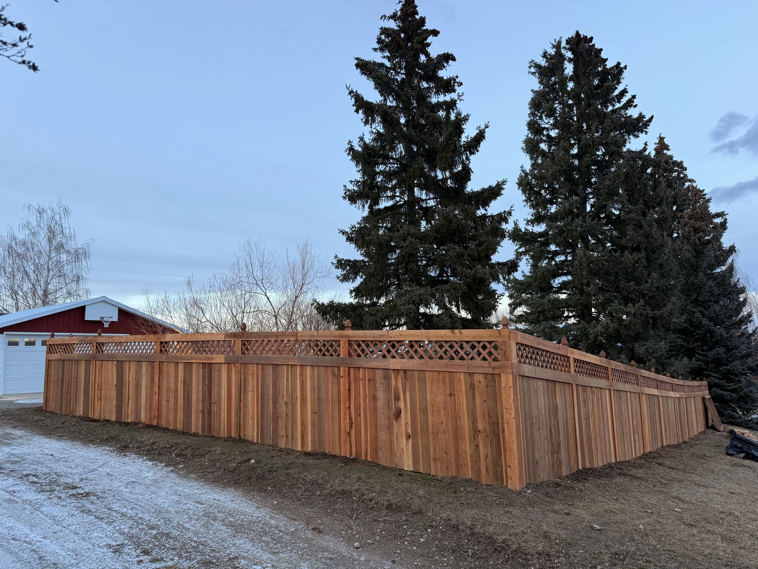 Pretty wood privacy fence near me