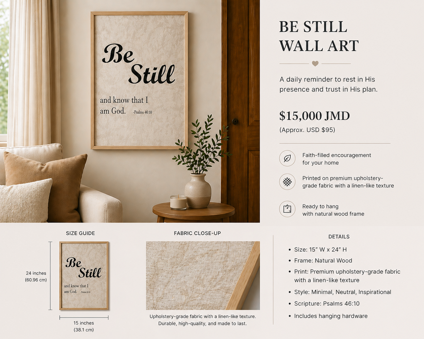 Be Still - Framed Scripture Wall Art