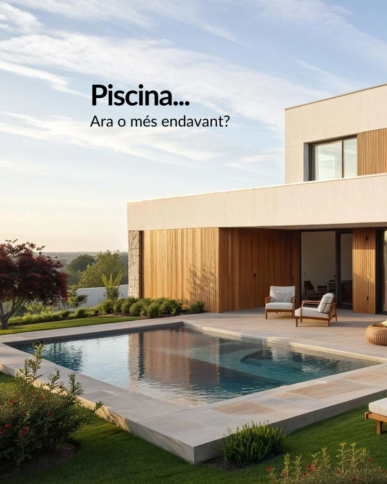 💦La piscina &eacute;s un desig recurrent.
I a la vegada una inversi&oacute; important.
Si amb el pressupost disponible no es pot assumir d&rsquo;inici i es vol executar m&eacute;s endavant, cal planificar-la b&eacute;.
I aix&ograve; implica:
&bull; 