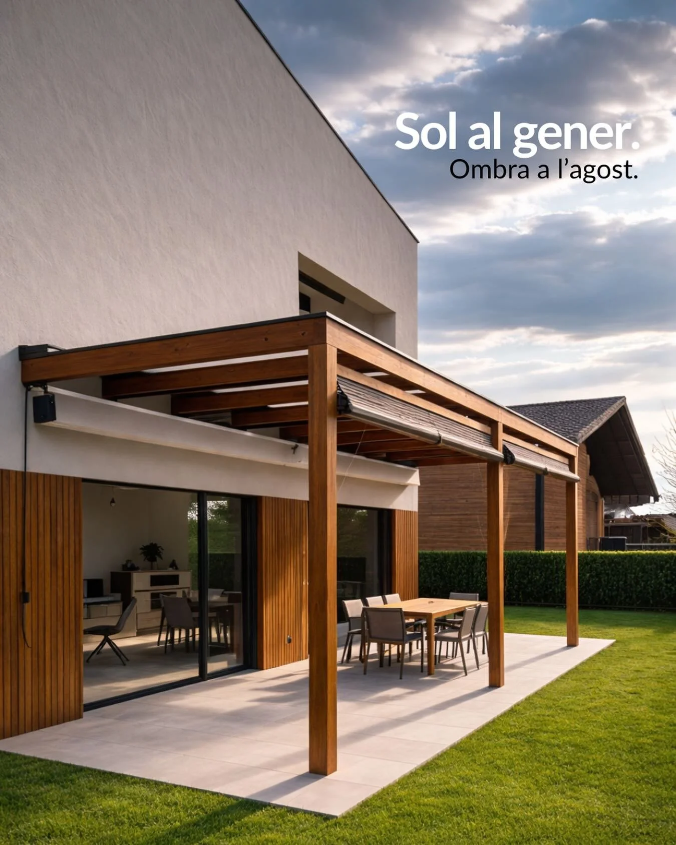 ☀️Aquesta terrassa rep el sol de tardor i d&rsquo;hivern de ple. A l&rsquo;estiu, l&rsquo;ombratge la protegeix. No &eacute;s casualitat. &Eacute;s una decisi&oacute; presa sobre el pl&agrave;nol, mesos abans de posar els fonaments.

Quan projectem u