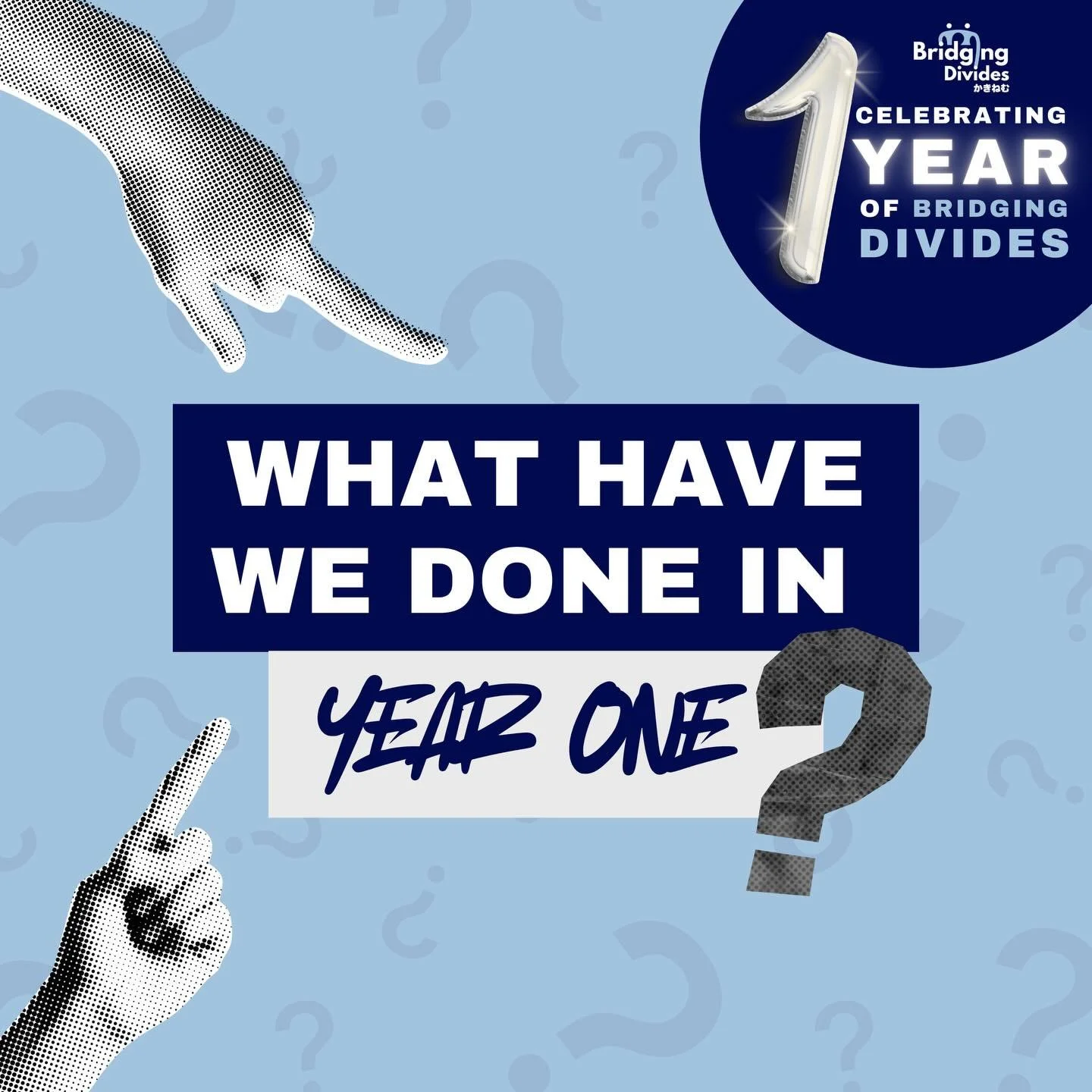 One year of Bridging Divides! 😱

Here are just a few of the things we did this year:
	&bull;	Officially launched the project
	&bull;	Built our team and ways of working
	&bull;	Continued to involve young people through workshops and engagement activi