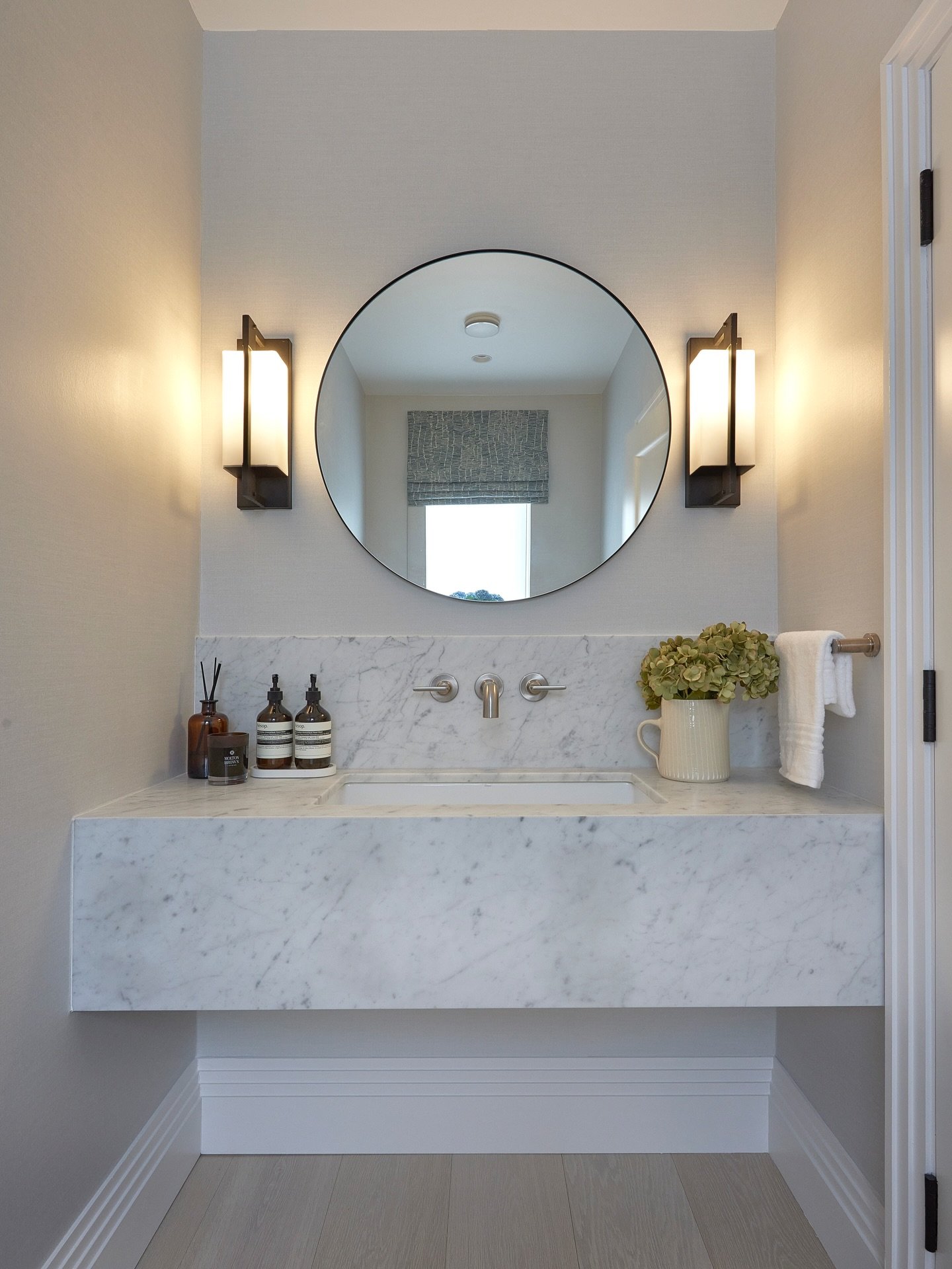 This week, the team begin developing the bathroom designs for our upcoming project, Magnolia House, with supplier visits booked to start specifying tiles and brassware.

Swipe to see the Guest WC from one of our previous projects - designed with a su