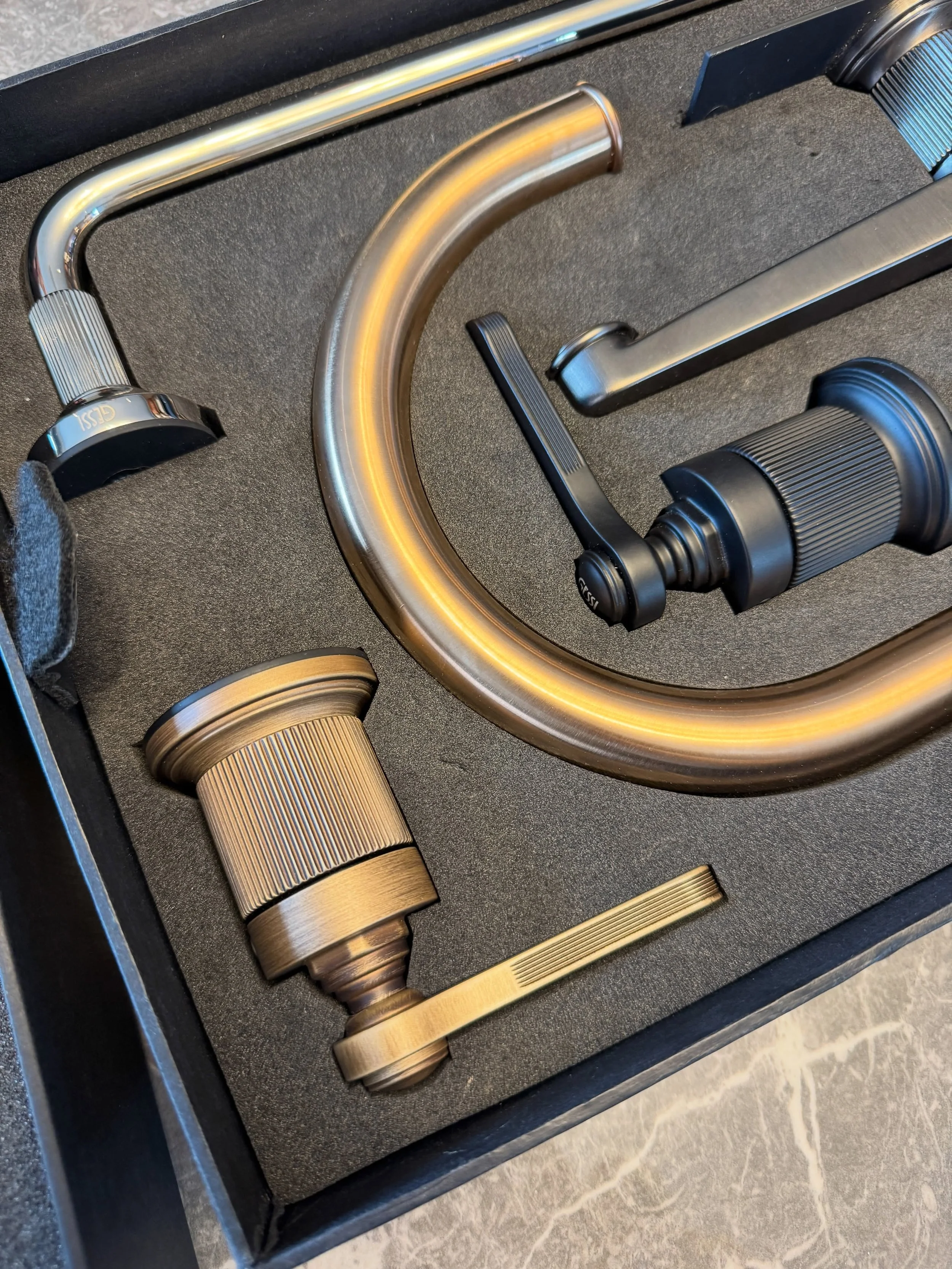 Earlier this week the team spent time with Gessi, exploring their latest products and finishes as we develop several bathroom schemes.

It&rsquo;s always valuable to see and feel the quality of each piece in person, and explore the full range of fini
