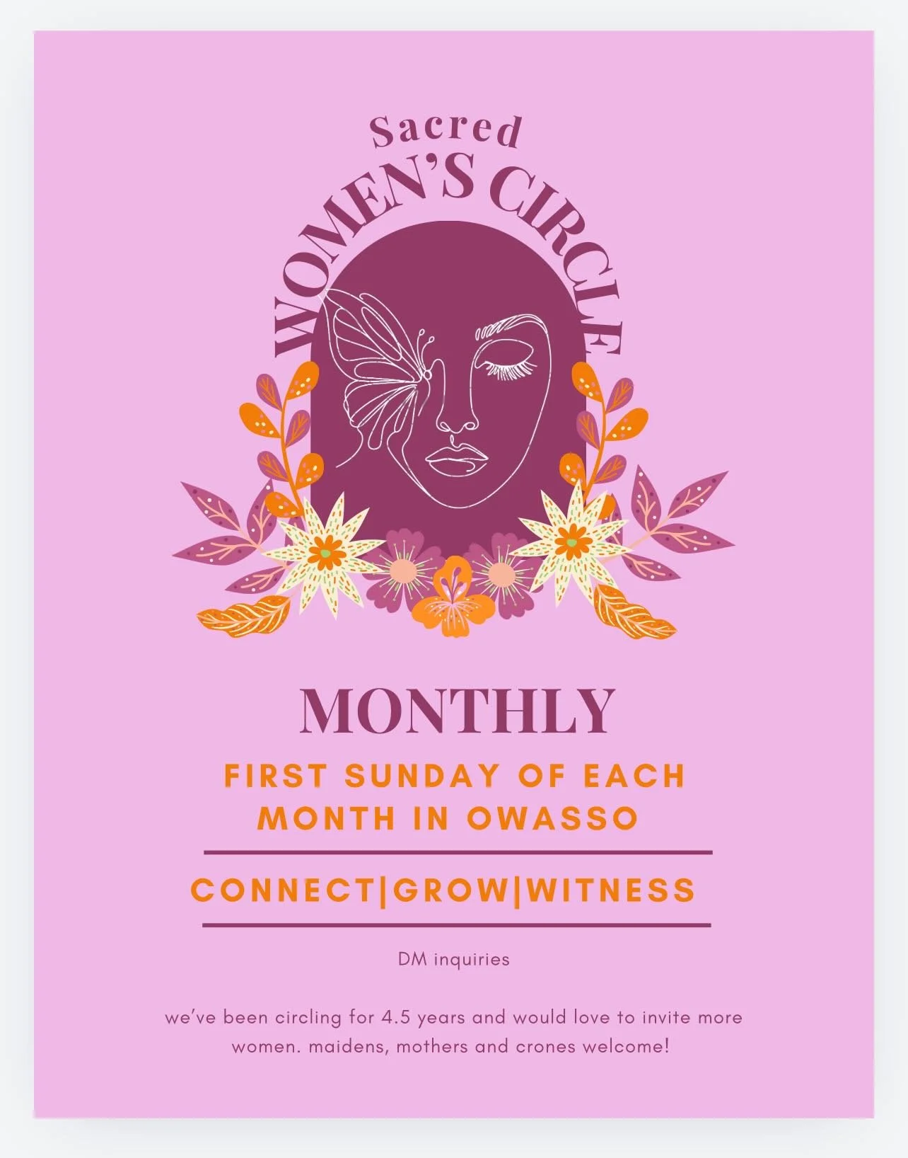 We are opening our women&rsquo;s circle to the public and calling in more like-minded women to gather with us.

We&rsquo;re committed to conscious listening, authentic connection, and self-growth through sisterhood.

This space is open to adult women