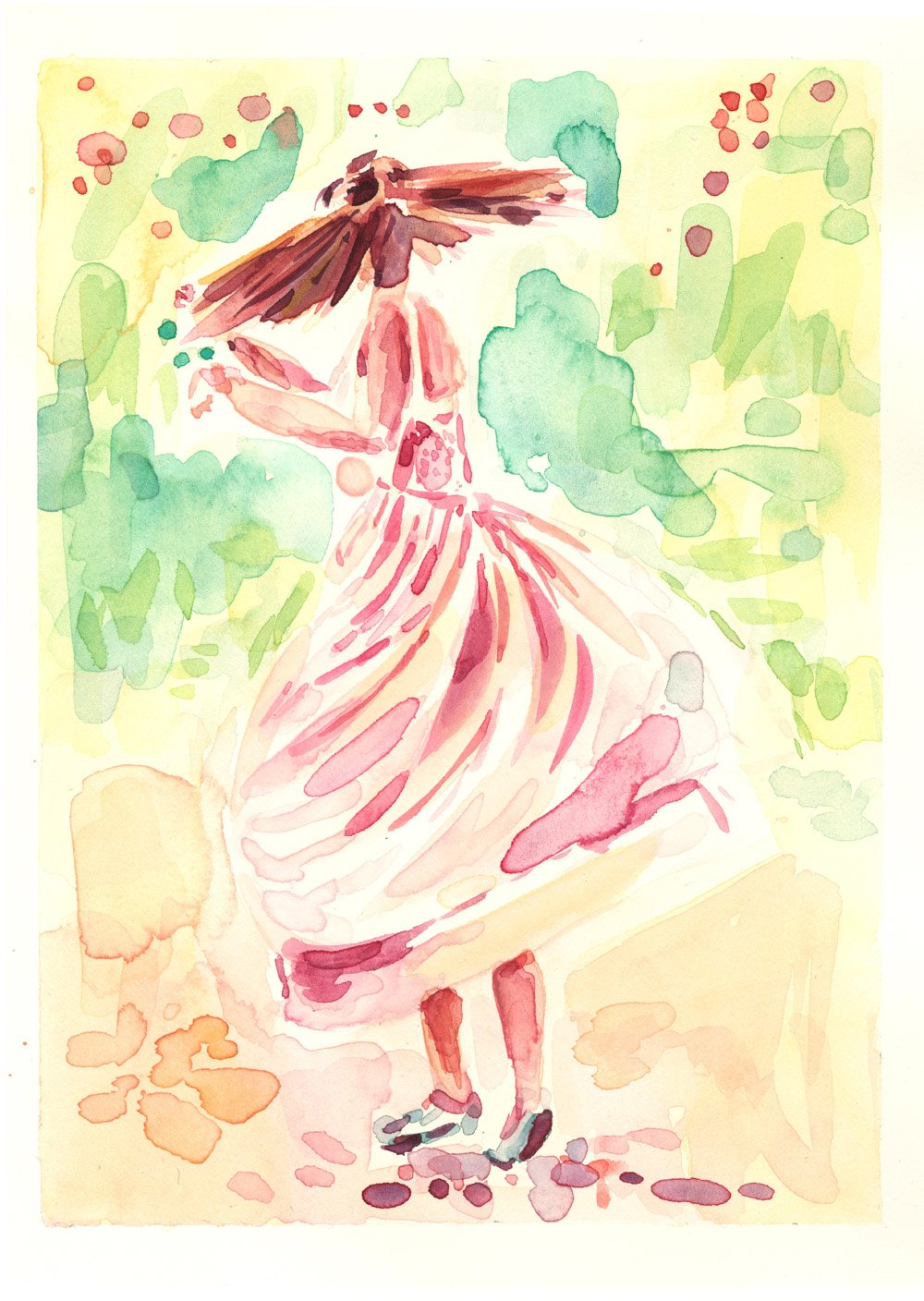 Dancing Belinda 2026 Watercolour on paper, 17 x 25cm