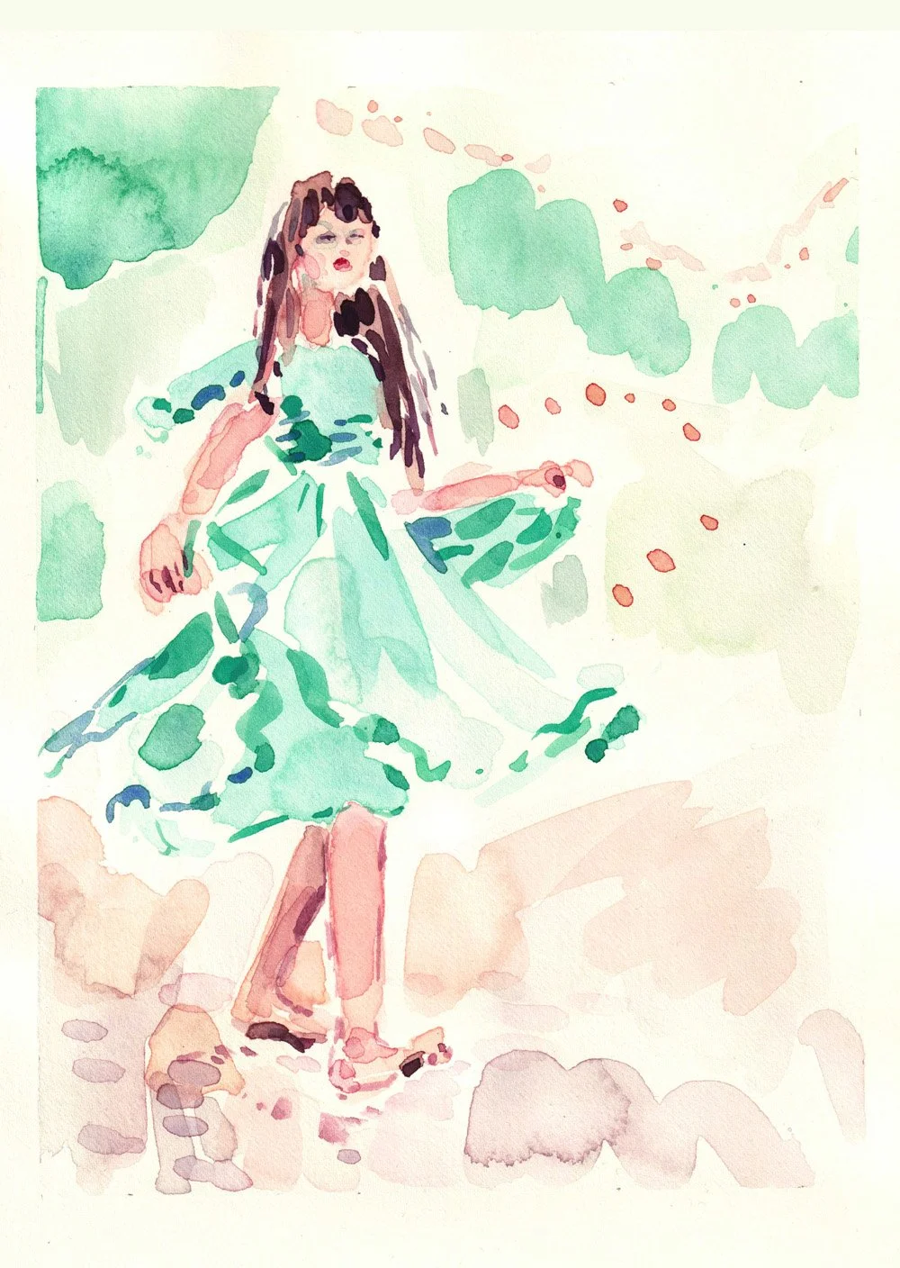 Dancing Pearl 2026 Watercolour on paper, 17 x 25cm