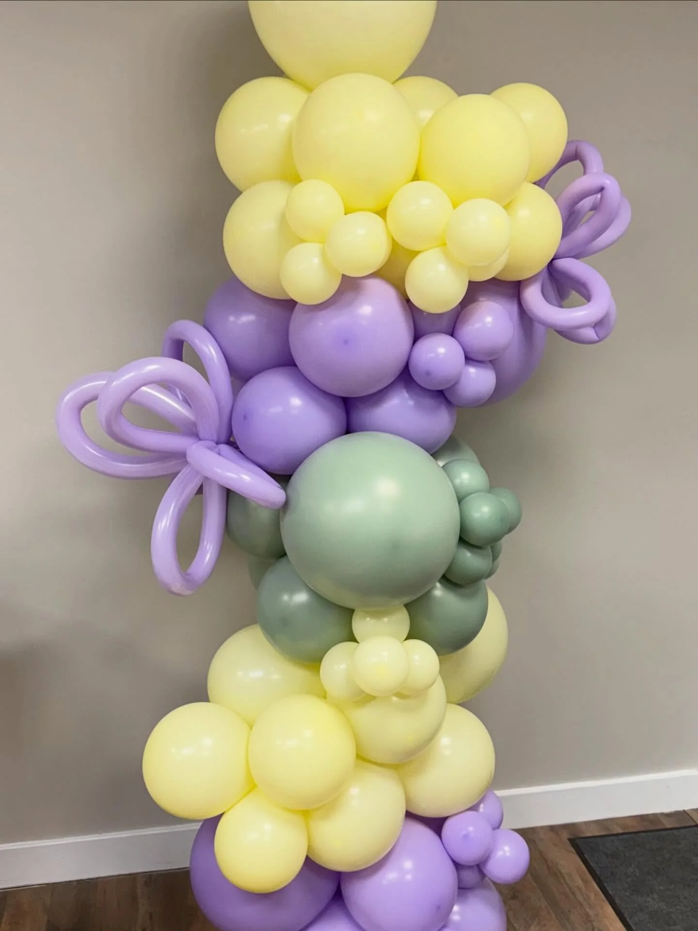 Grab + Go Balloon Stands are perfect for events where you may not be able to hang something on a wall or have space for a backdrop or welcome sign. These can be customized with your color pallet in mind and can also enhanced with clear bobo balloons,