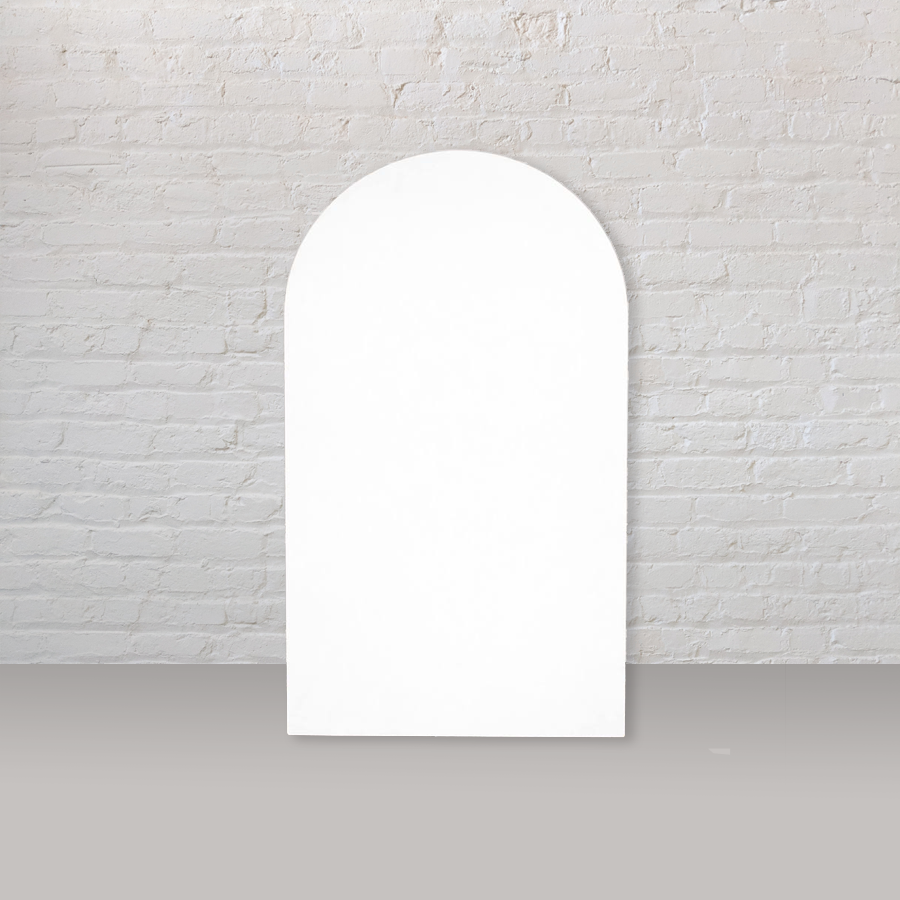 arched white backdrop