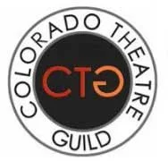 Logo of the Colorado Theatre Guild with a black circle and orange text reading 'CTG' in the center, surrounded by a white circle with black text that says 'Colorado Theatre Guild'.