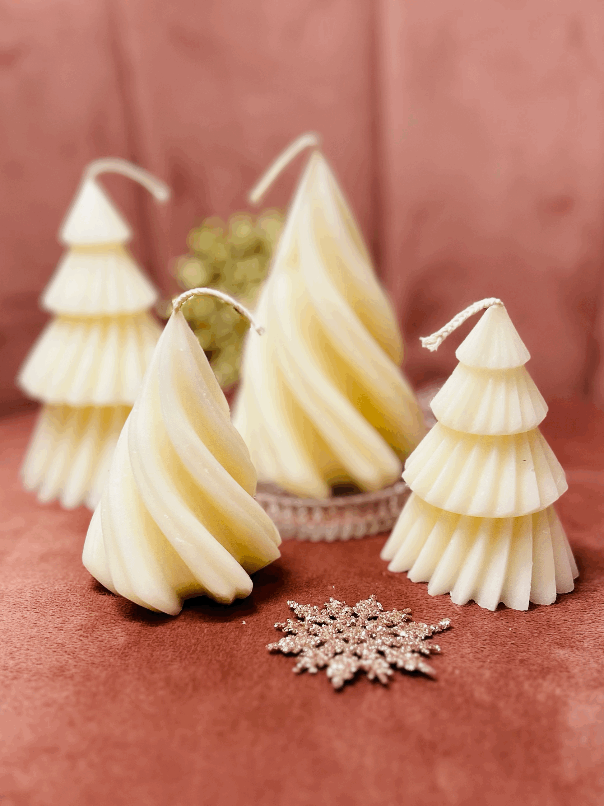 Christmas Tree Pillar Candles