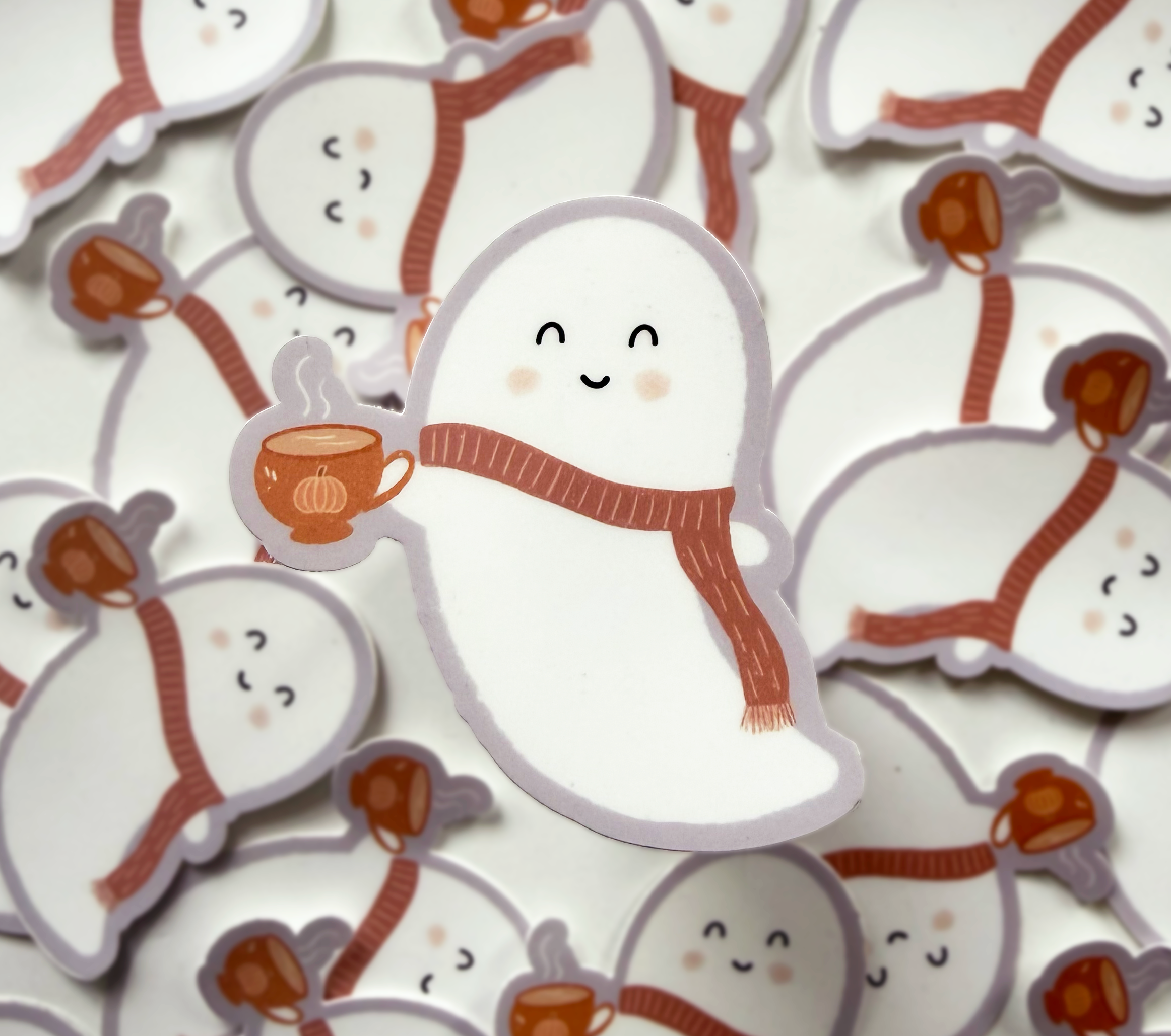 Pumpkin Latte Ghost Sticker