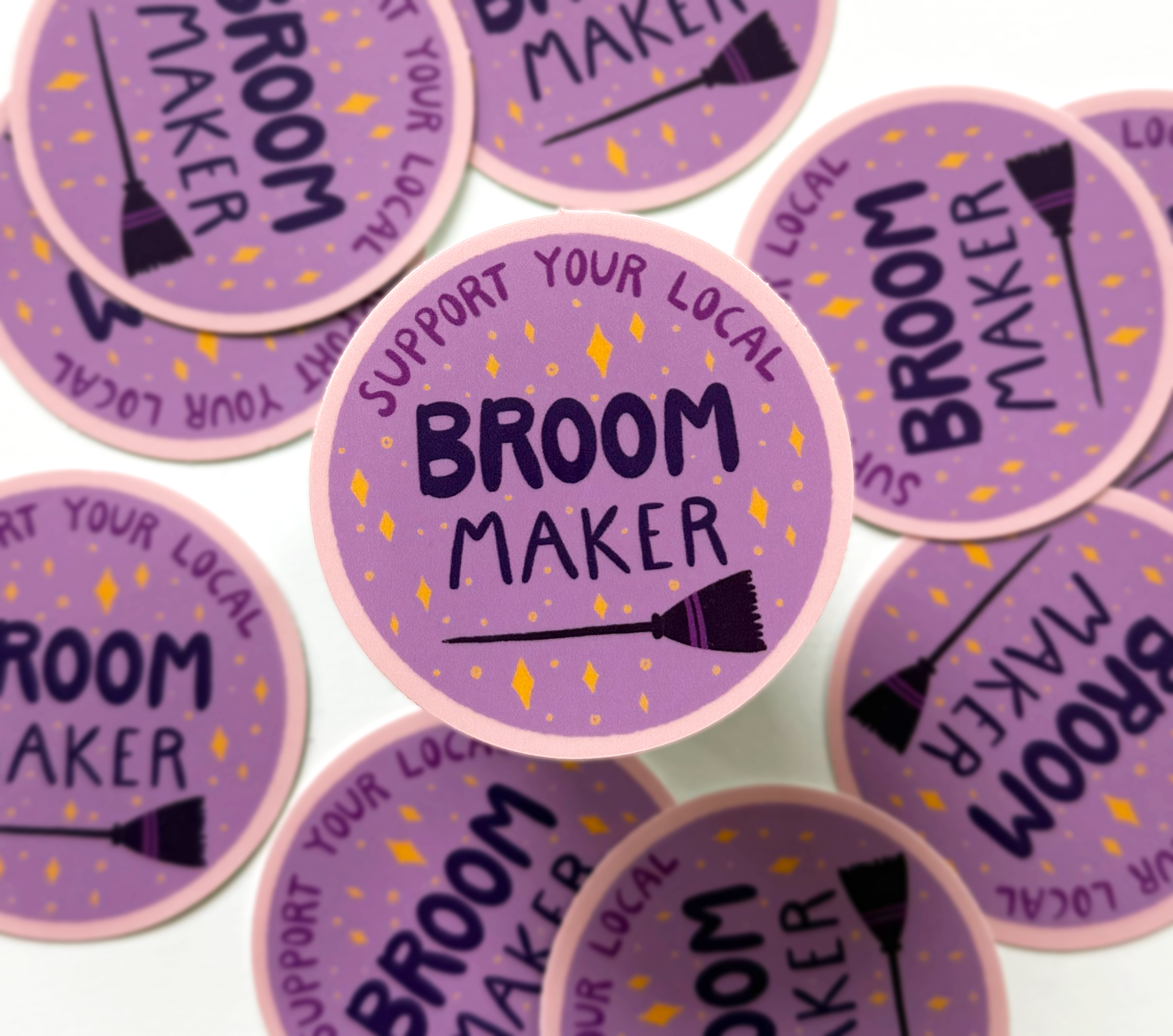 Support Your Local Broom Maker Sticker
