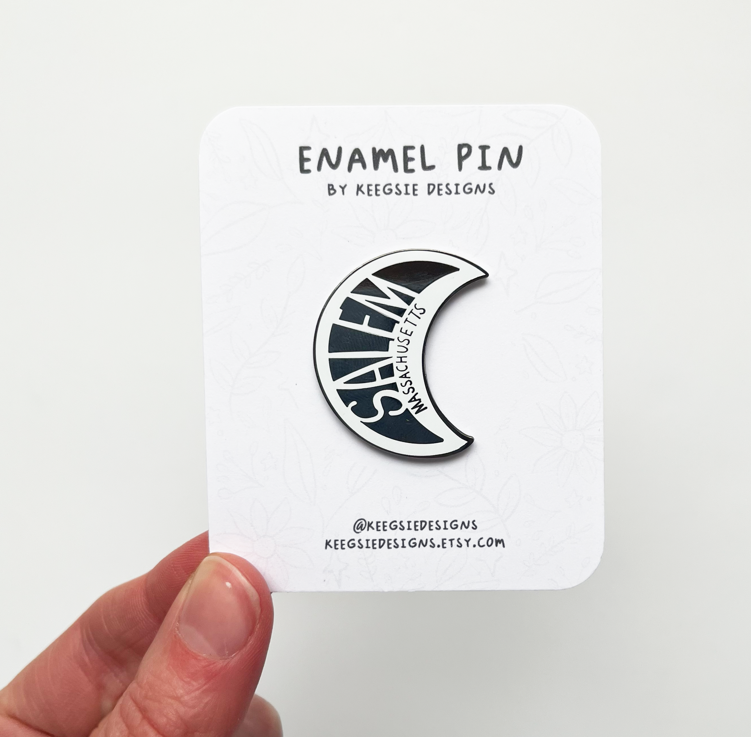 salem moon enamel pin