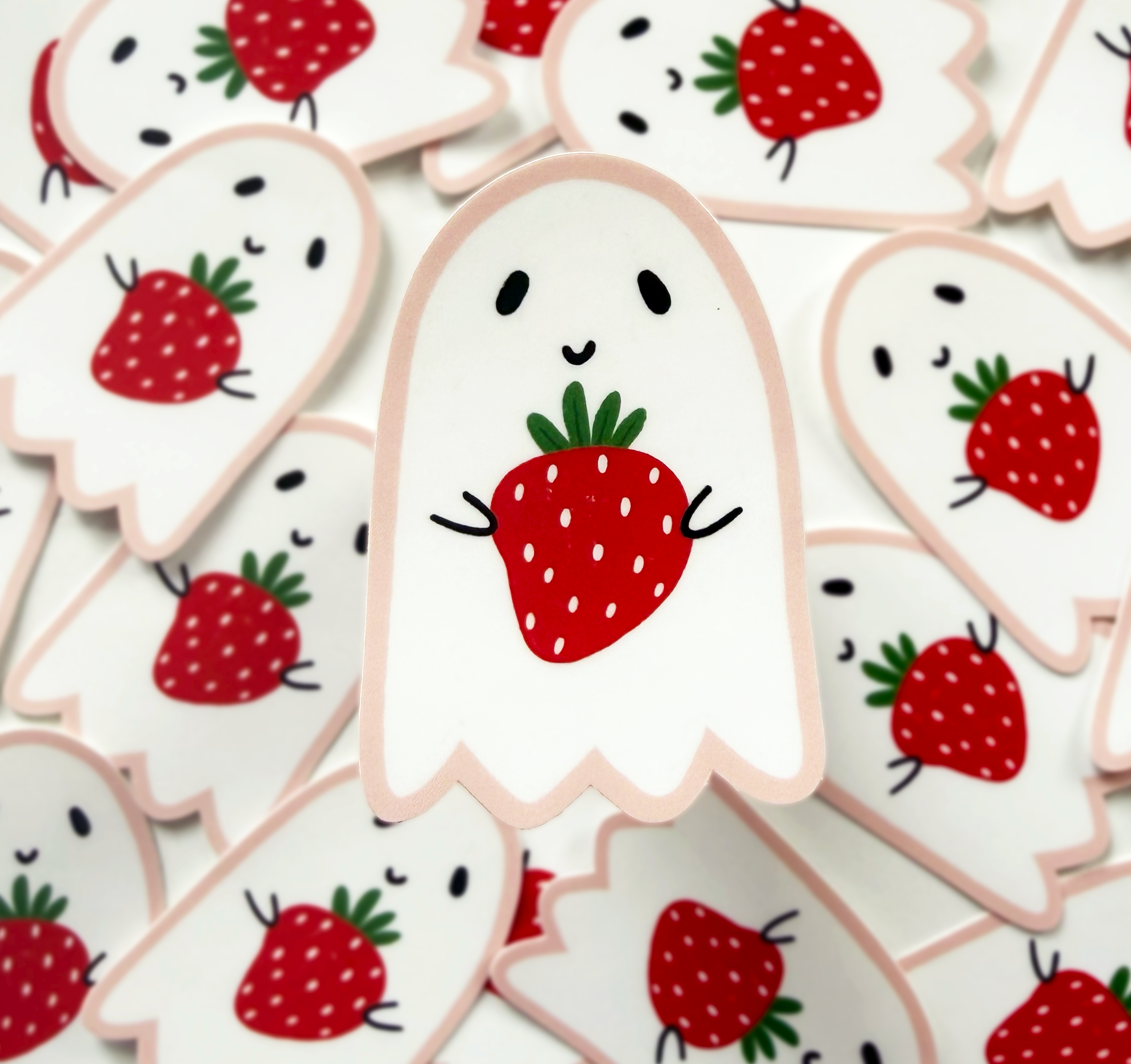 Strawberry Ghost Sticker
