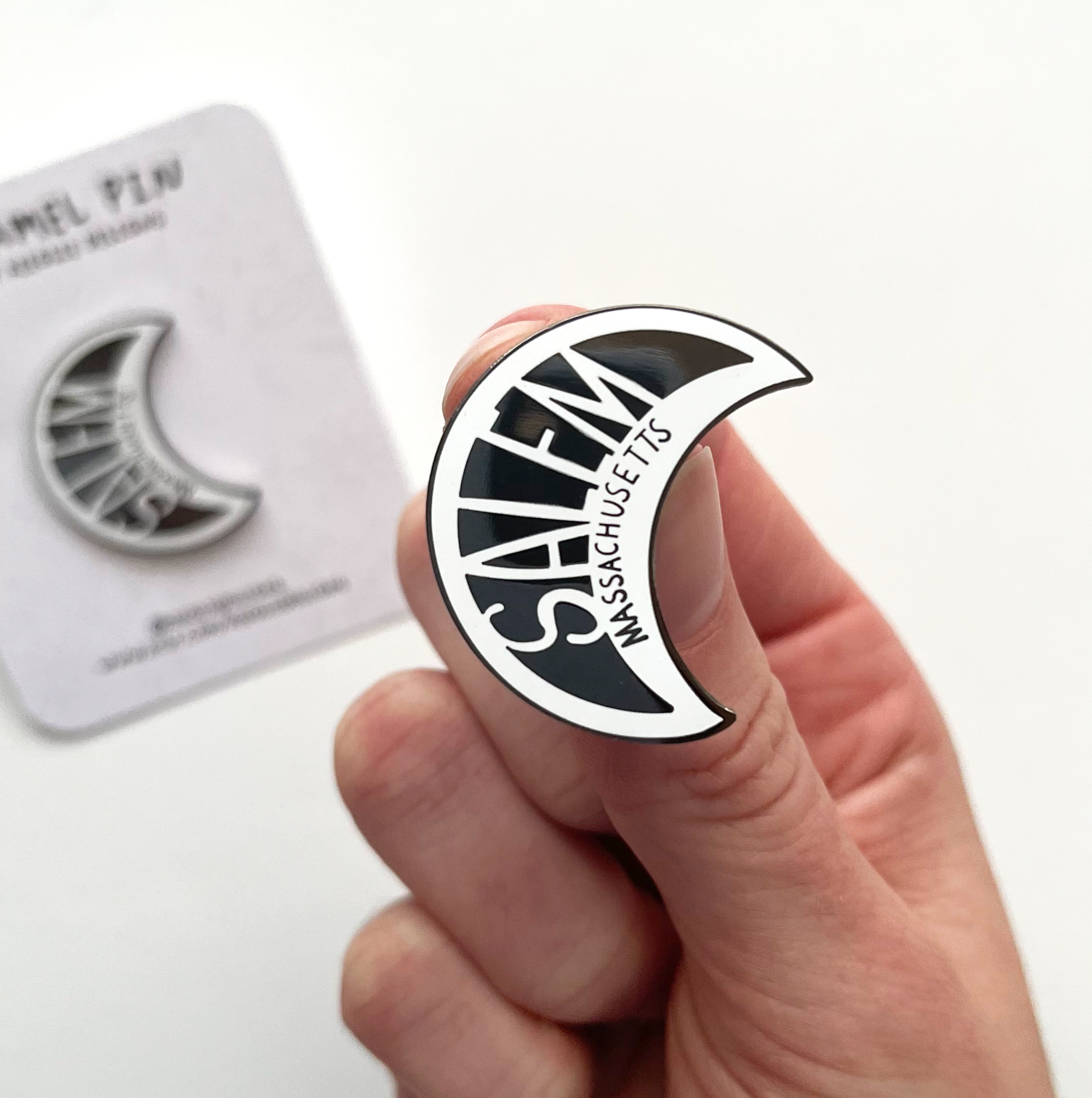 salem moon enamel pin