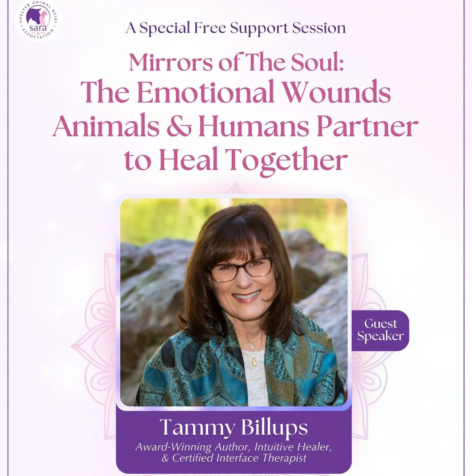 Mirrors of The Soul: The Emotional Wounds Animals &amp; Humans Partner to Heal Together (FREE Live Zoom Event hosted by SARA ~ Shelter Animal Reiki Association)
