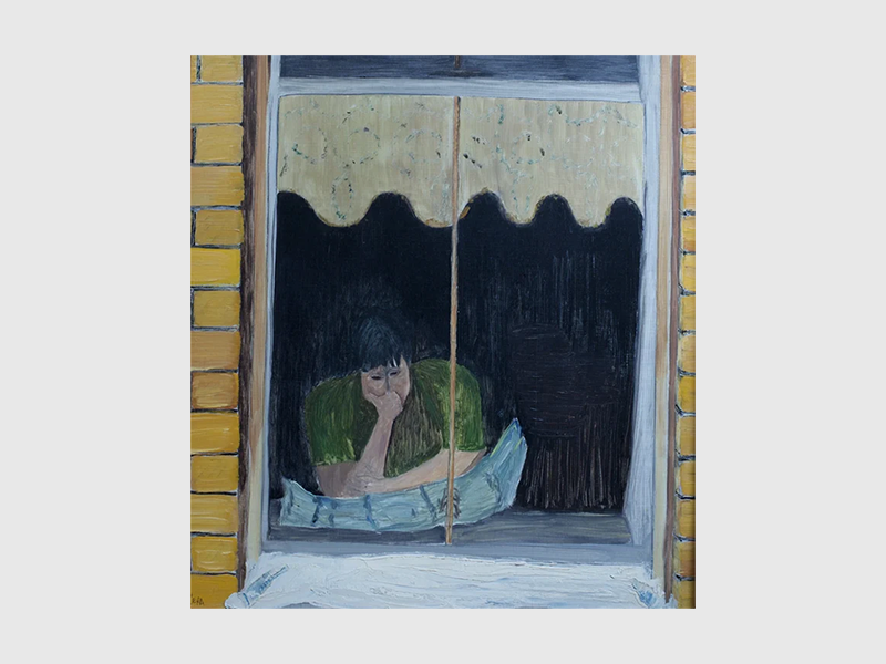Boston North End Man, 1974, oil on wood panel, 17 x 18.5 inches 