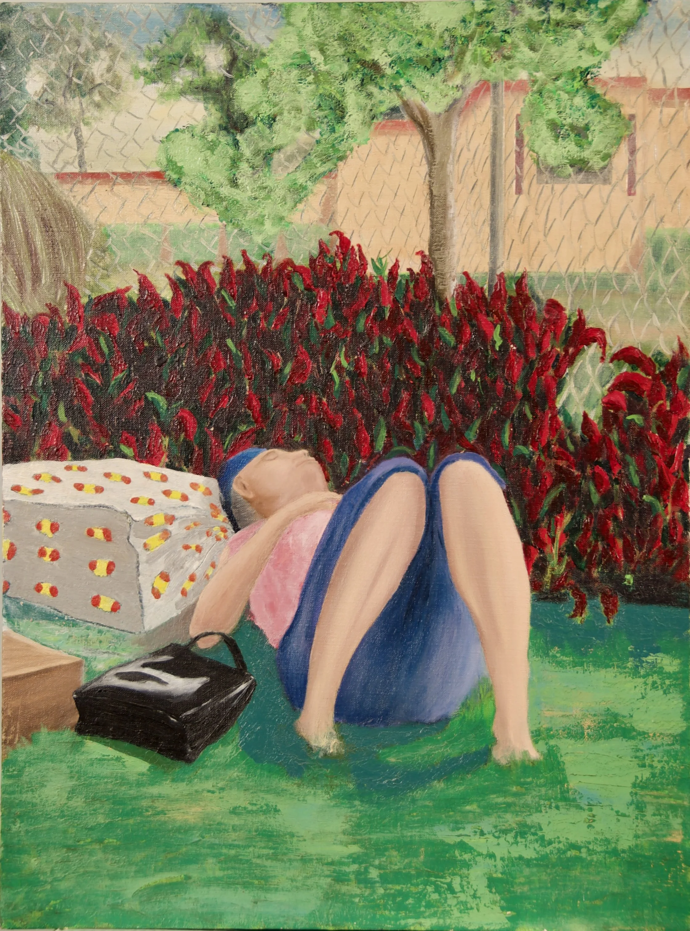 'L A Park'  · Oil on Linen · 24" x 18" · ·1985