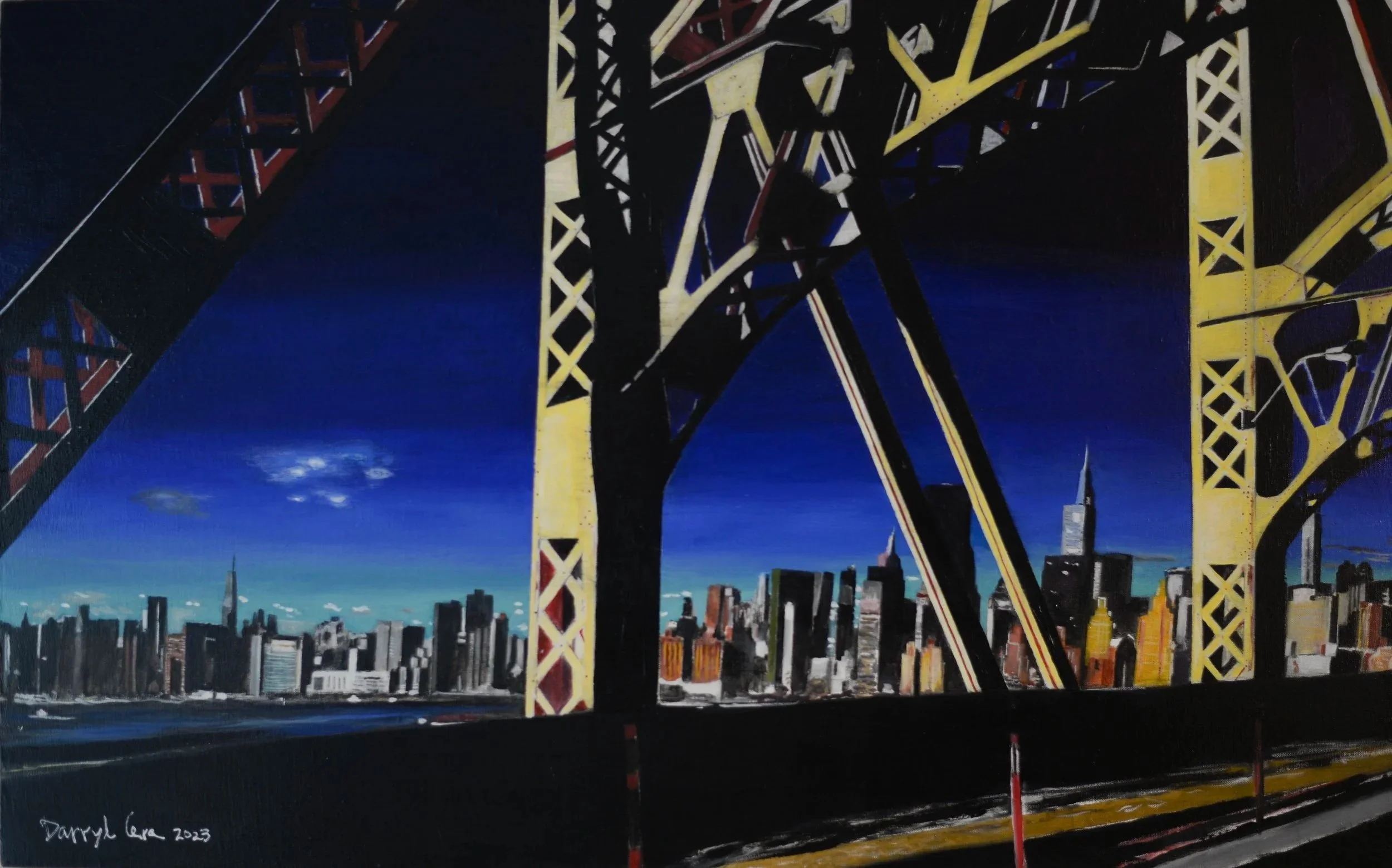 'Bridge to Manhattan'  Oil on Linen  32"x 48" 2023.