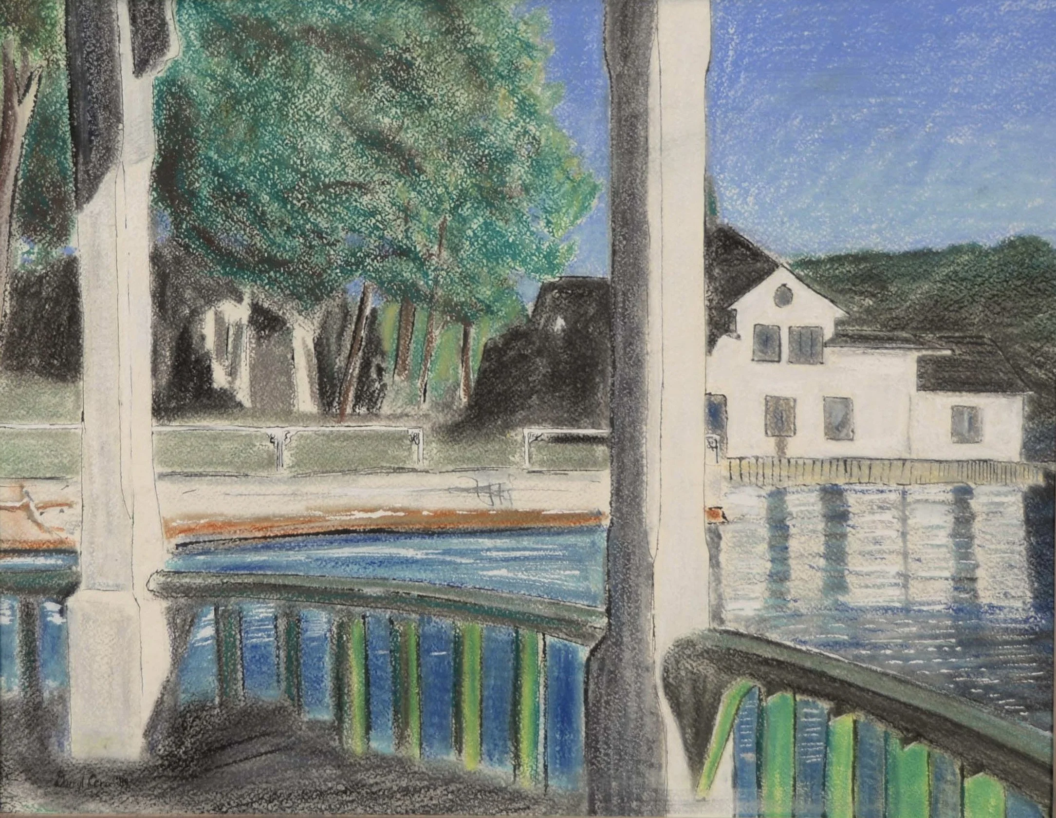 'Gazebo/Boathouse' · Pastel on Canson Paper · 20 x 26" · 1989