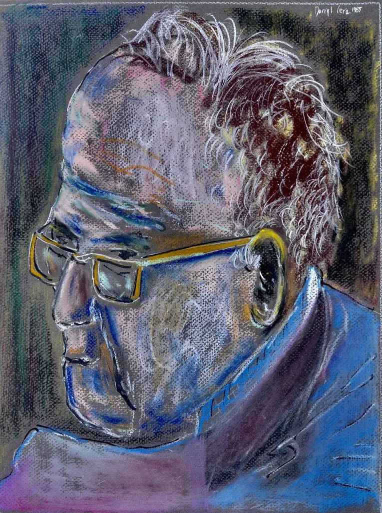 'Blue Man · Pastel and Ink ·  15 x 11.5" · 1985