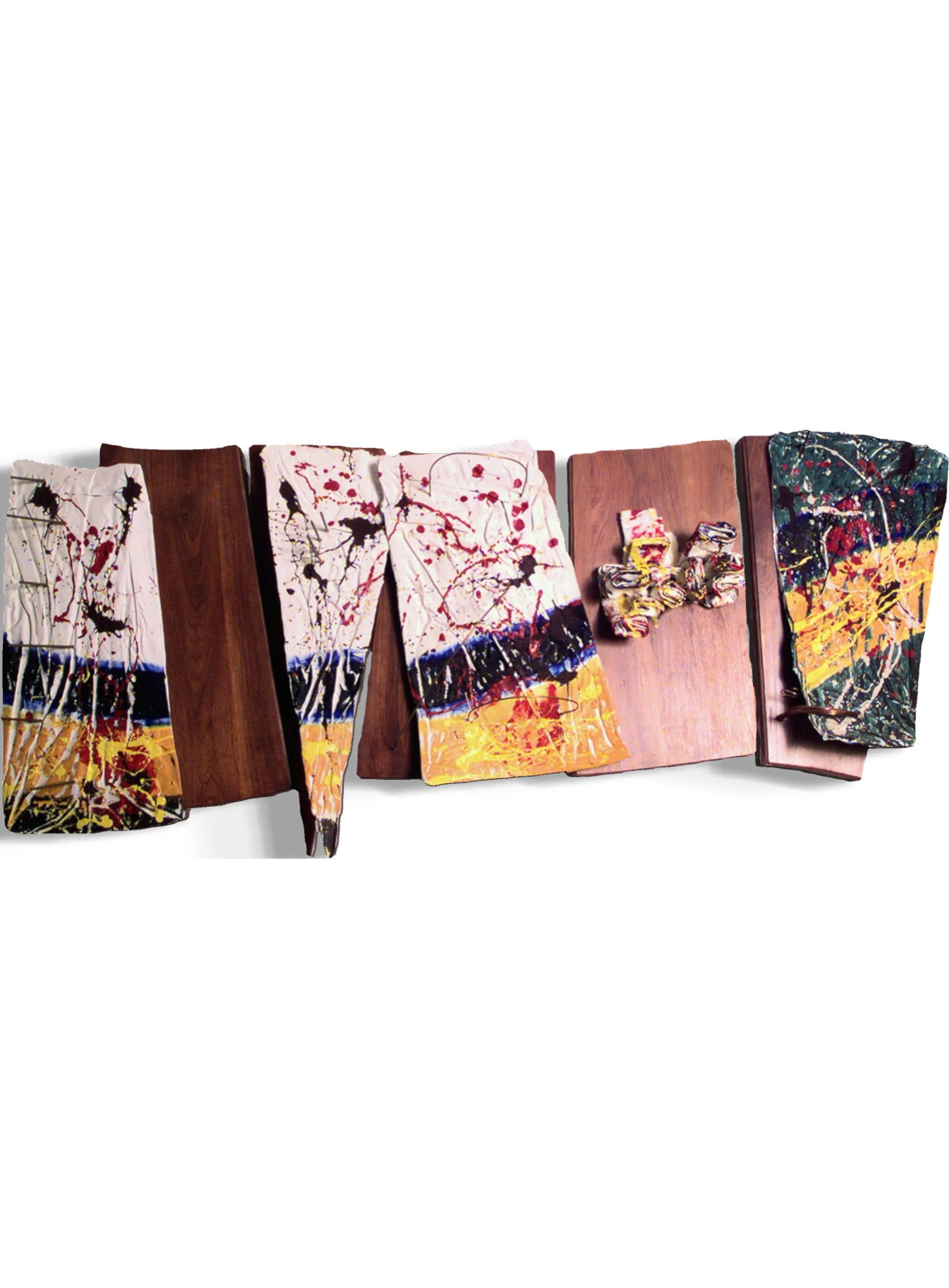 'Five Easy Pieces'  ·  Assemblage · 33 x 73 x 9"  ·1990.