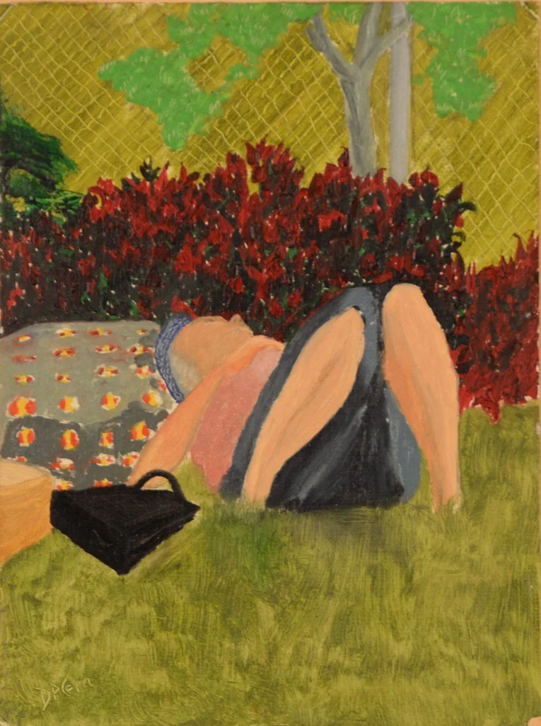 Home Park  Oil on Board  8.5" x 11.5"  1979.