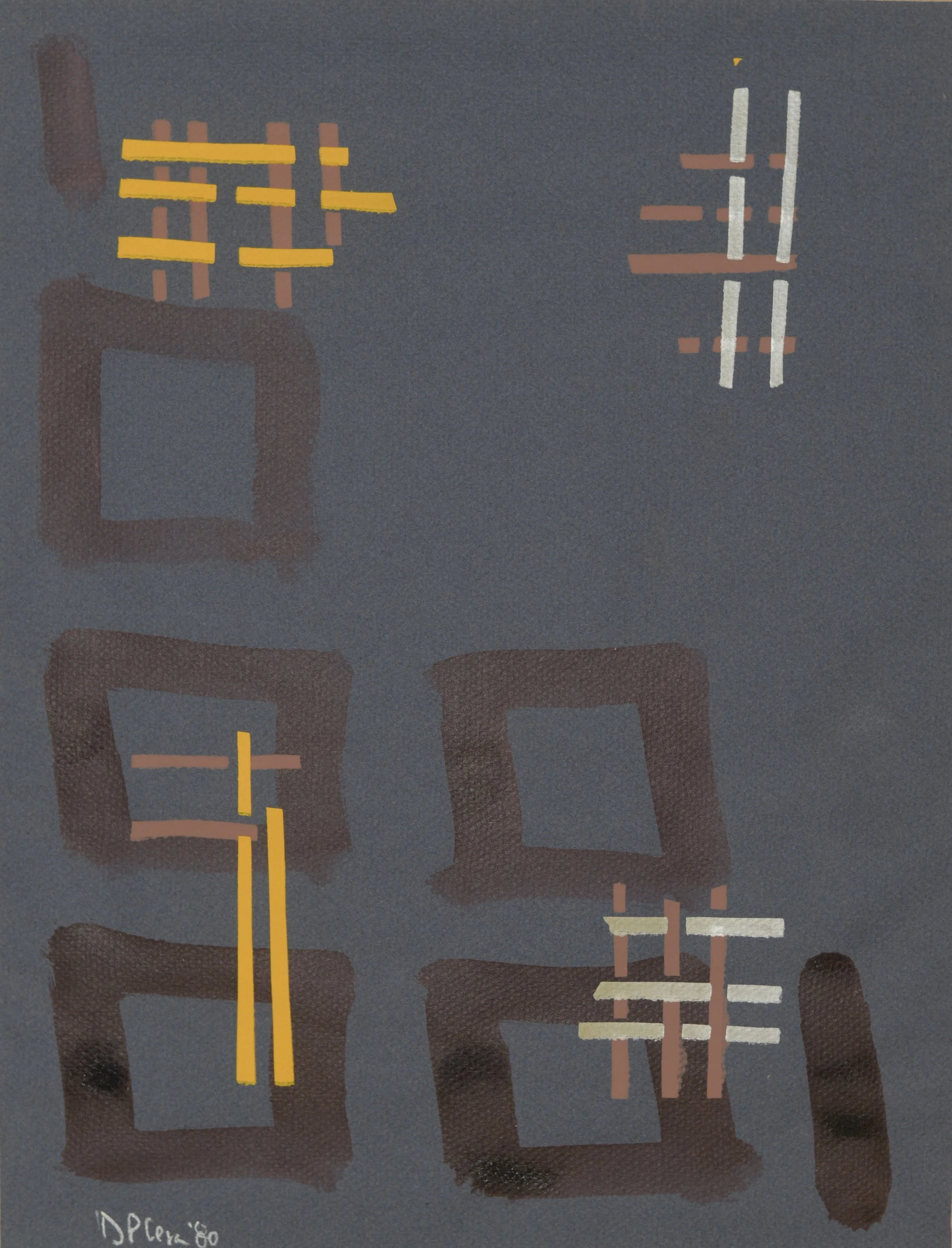 'Incantation' · Ink wash/Silkscreen on Canson Paper · 15.2 x 11.2" · 1980.
