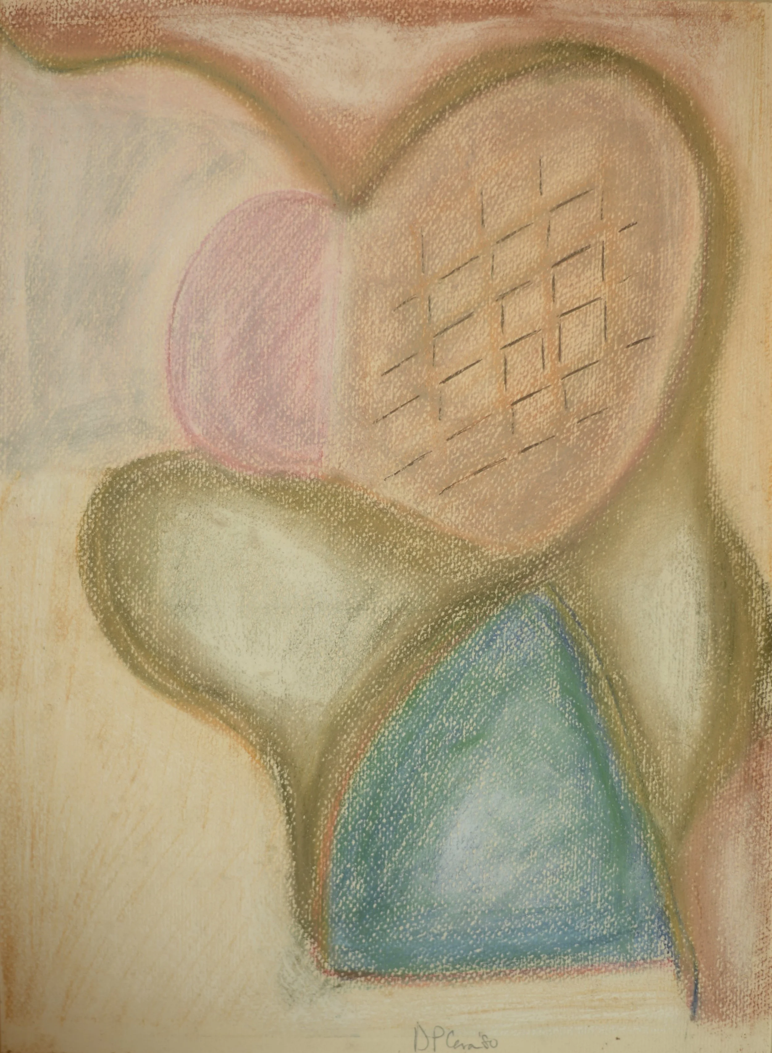 'Emergence' · Pastel  on Paper · 15.5 x 11.2 · 1980.