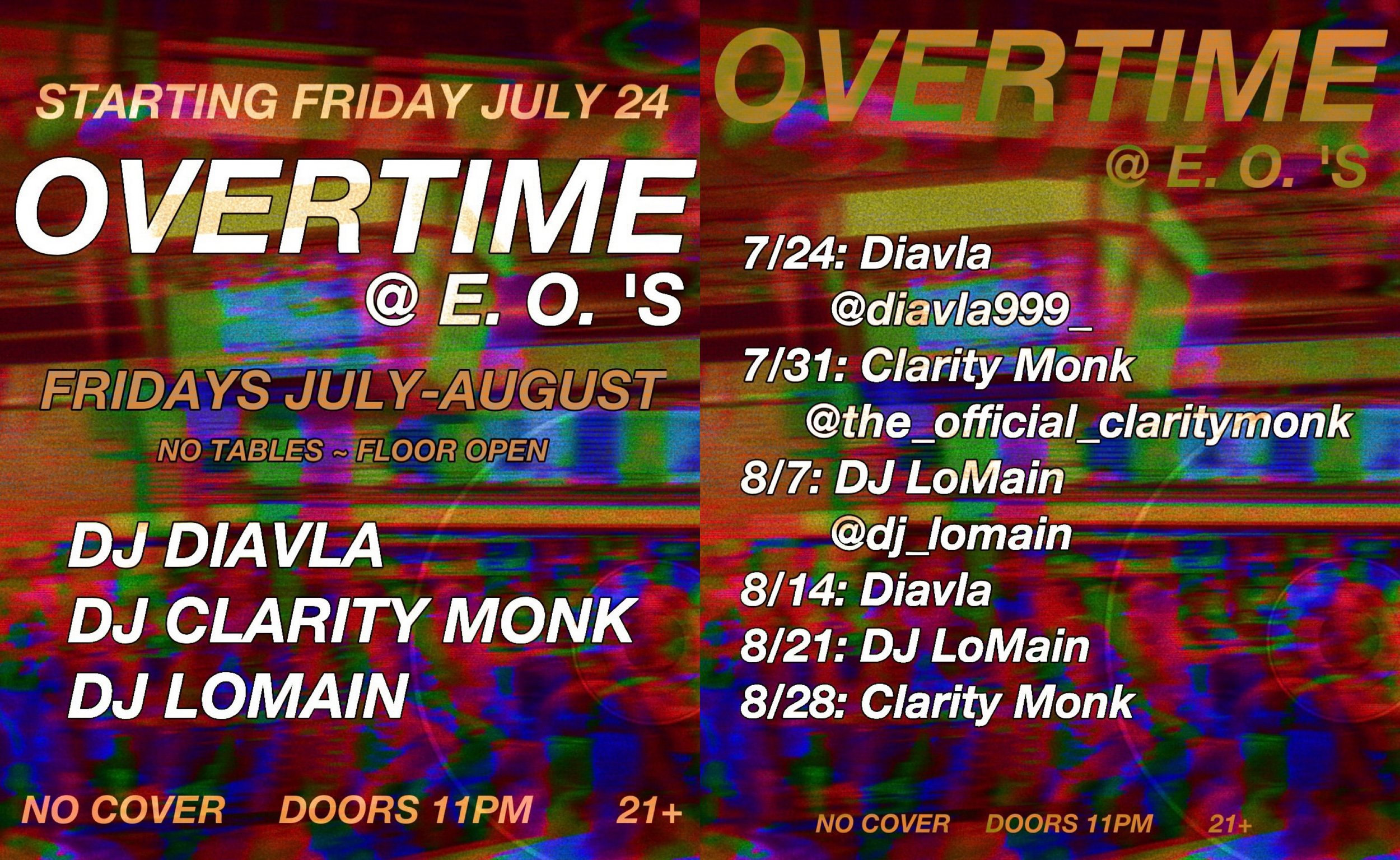 Overtime at E.O.'s – DJ Diavla