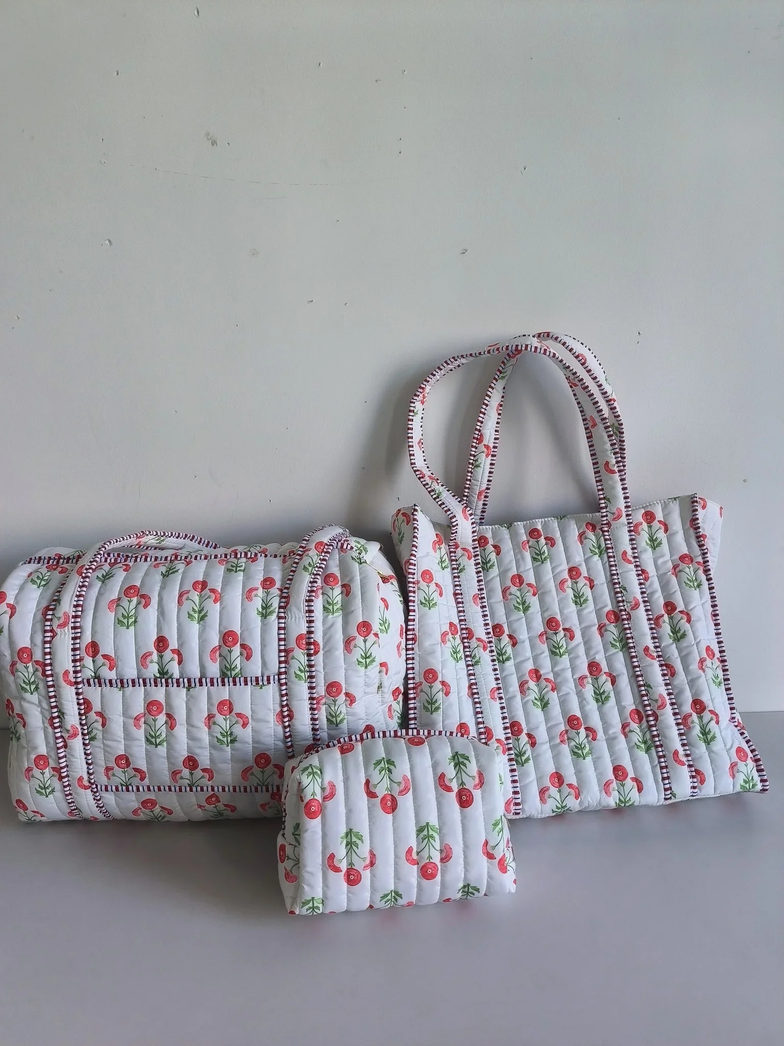 Poppy Quilted Tote Bag