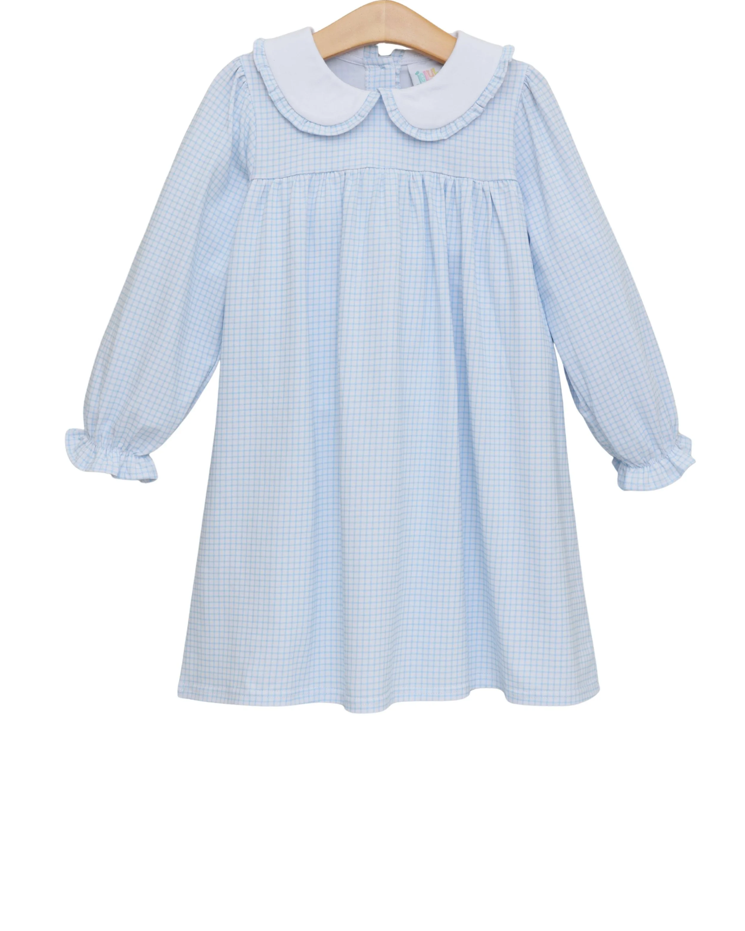 Catherine Dress-Light Blue Windowpane
