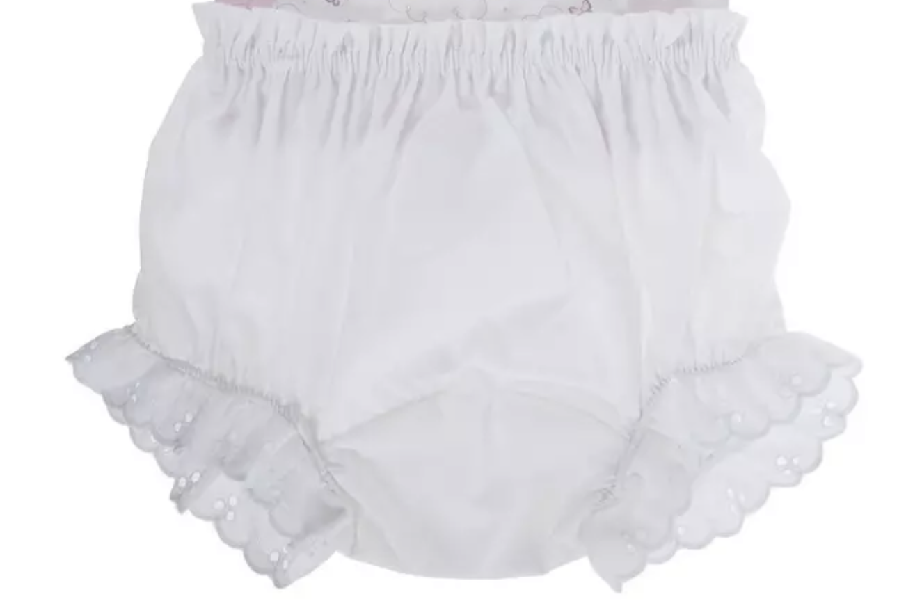 White Eyelet Diaper Cover