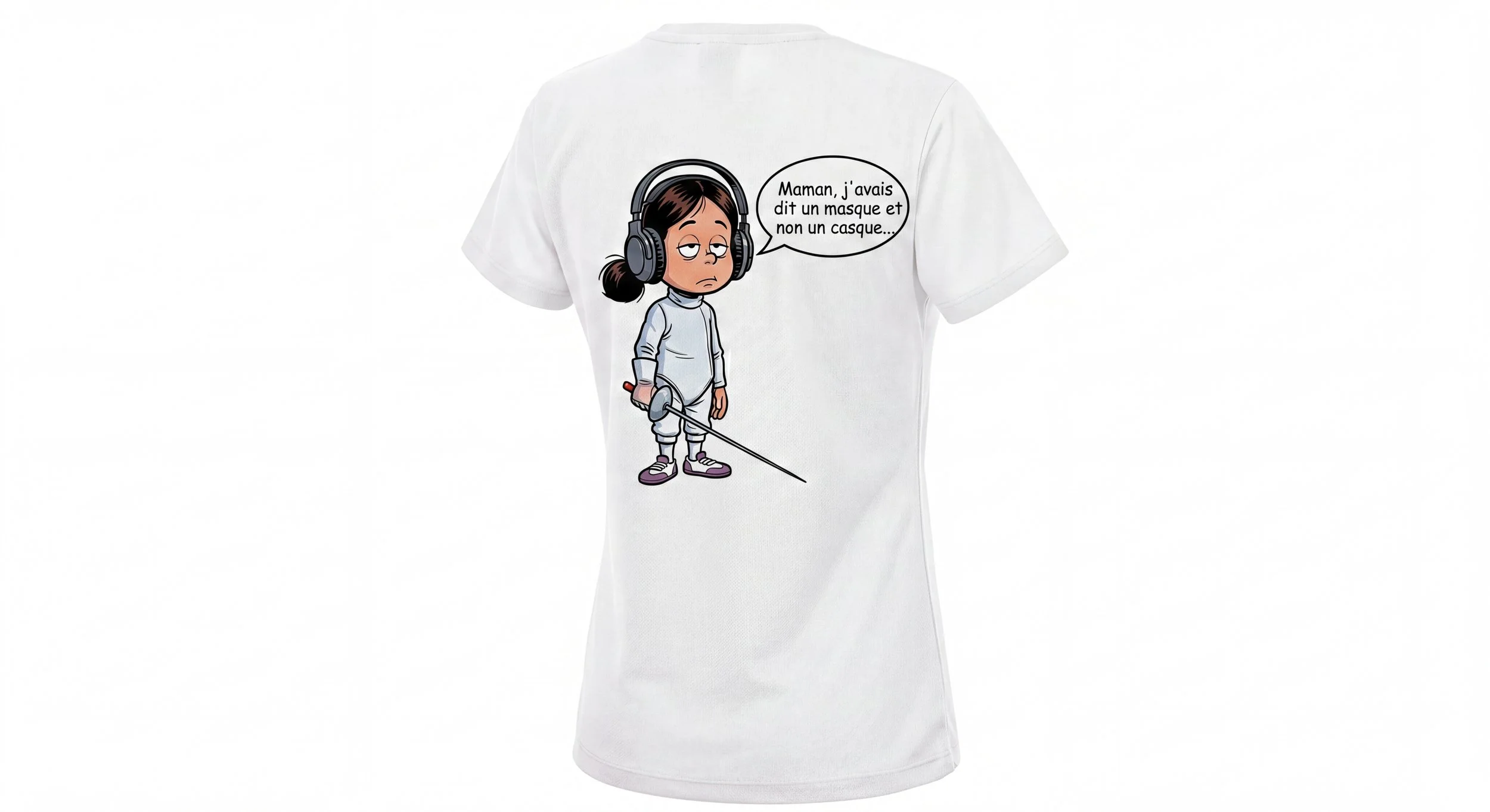 T-shirt humoristique blanc d'escrime