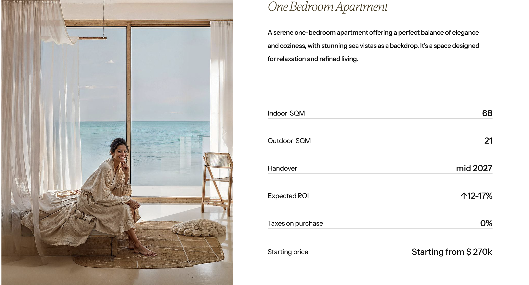 Luxury One-bedroom; Beachfront Living.